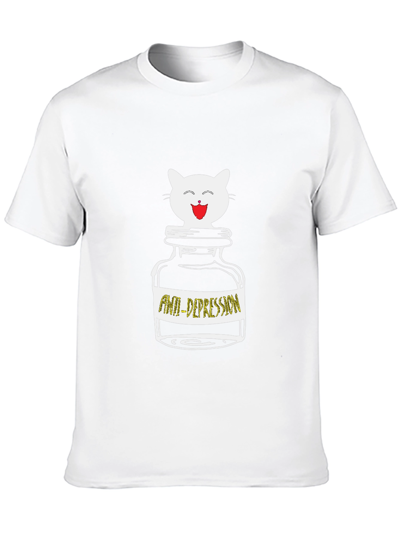 Anti-Depression Cat T-Shirt:  Cute Funny Comfort