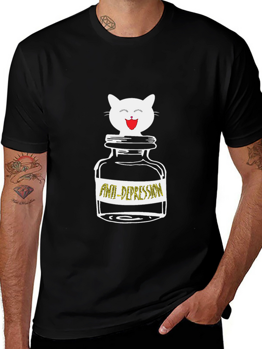 Anti-Depression Cat T-Shirt:  Cute Funny Comfort