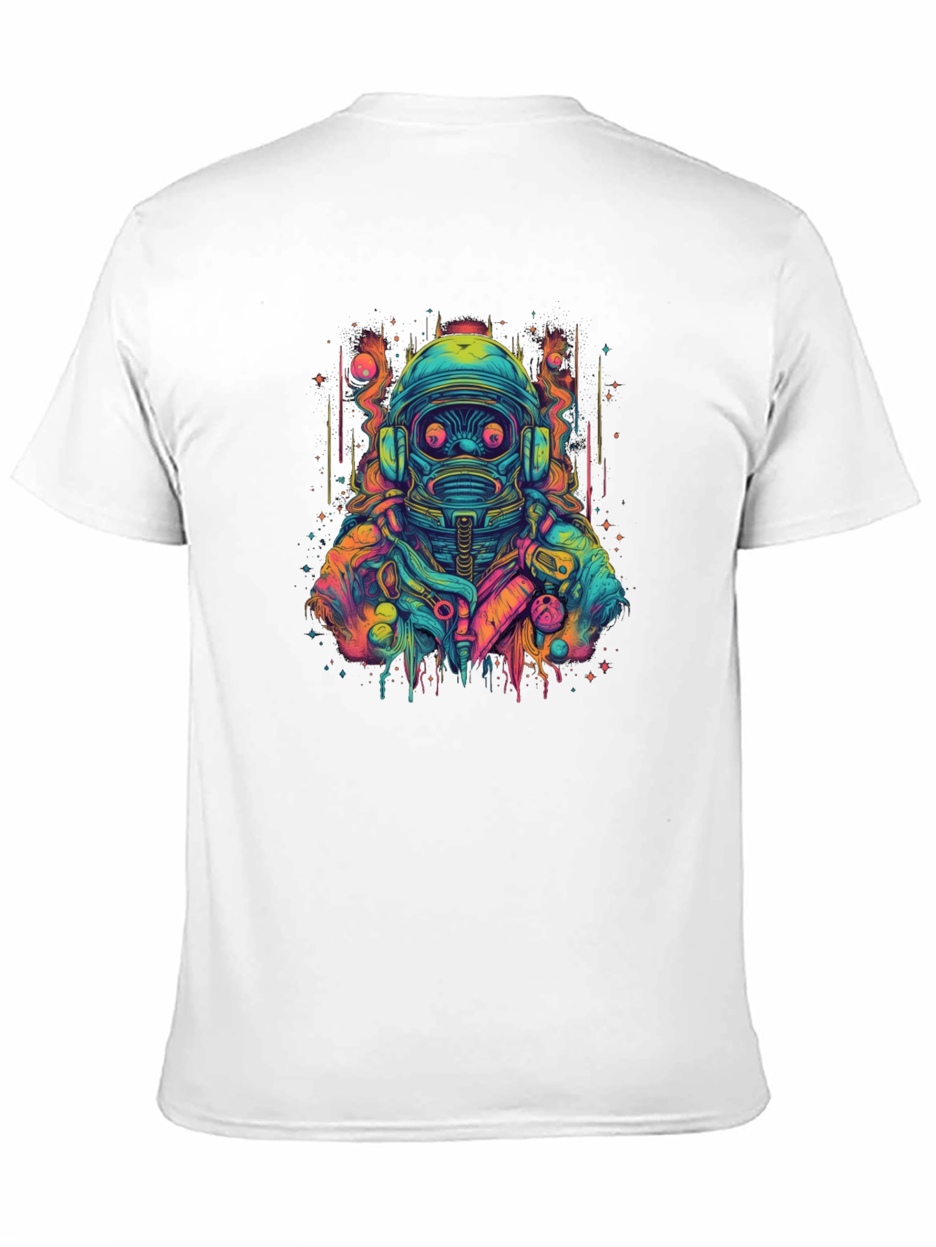 Cyberpunk Astronaut Graphic Black T-Shirt