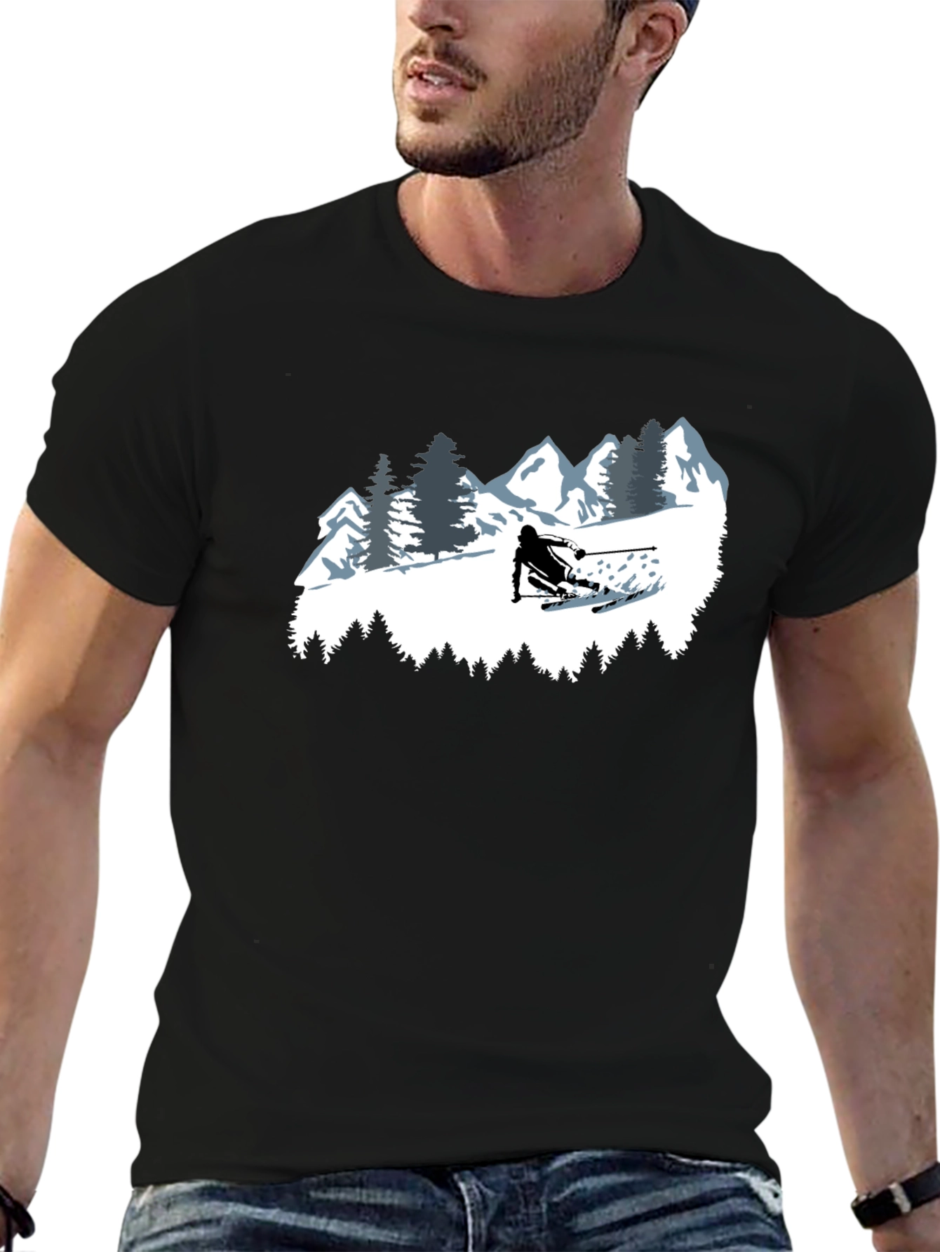 Skiing T-Shirt - Mountain Adventure Tee