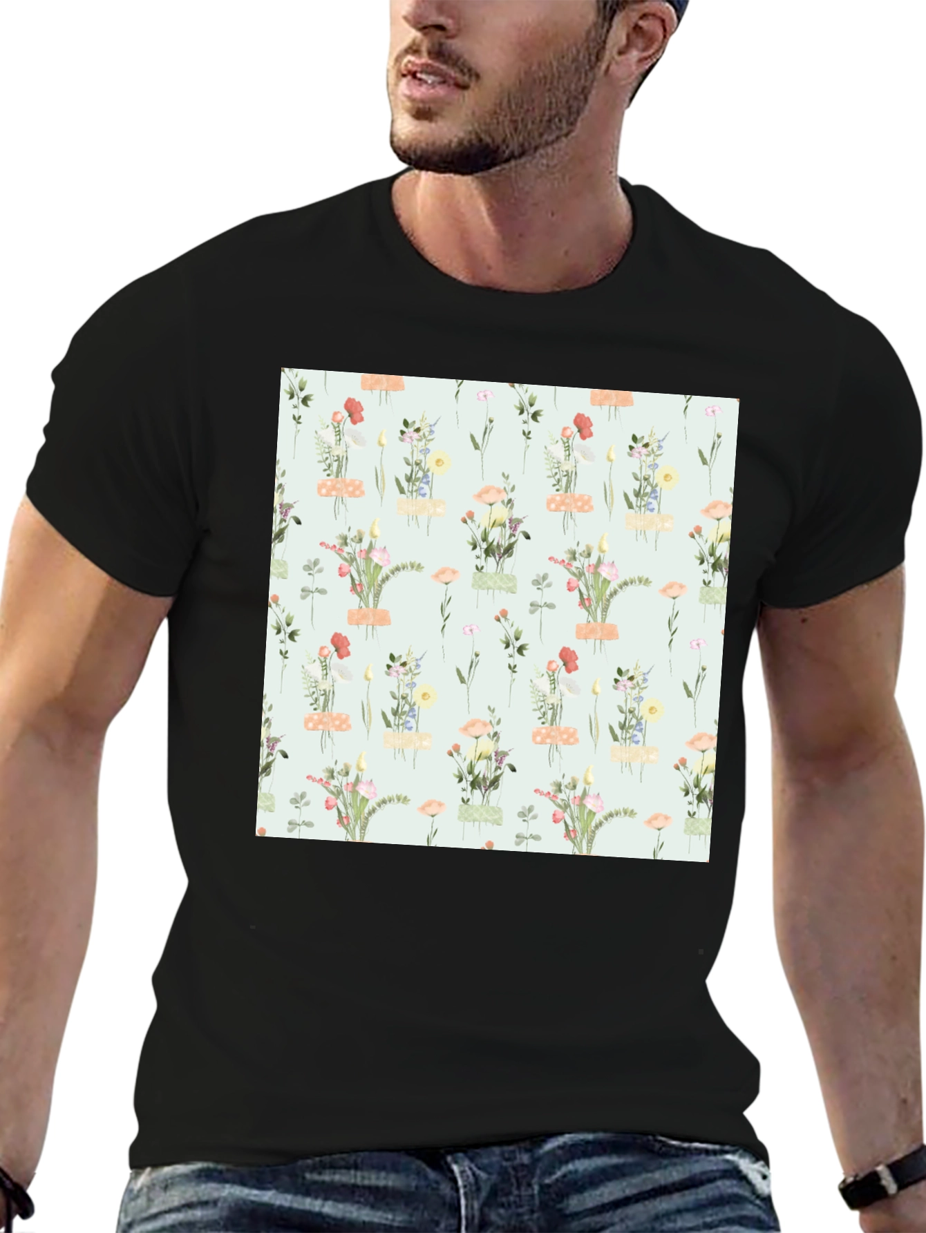 Floral Patterned T-Shirt - Trendy Casual Wear