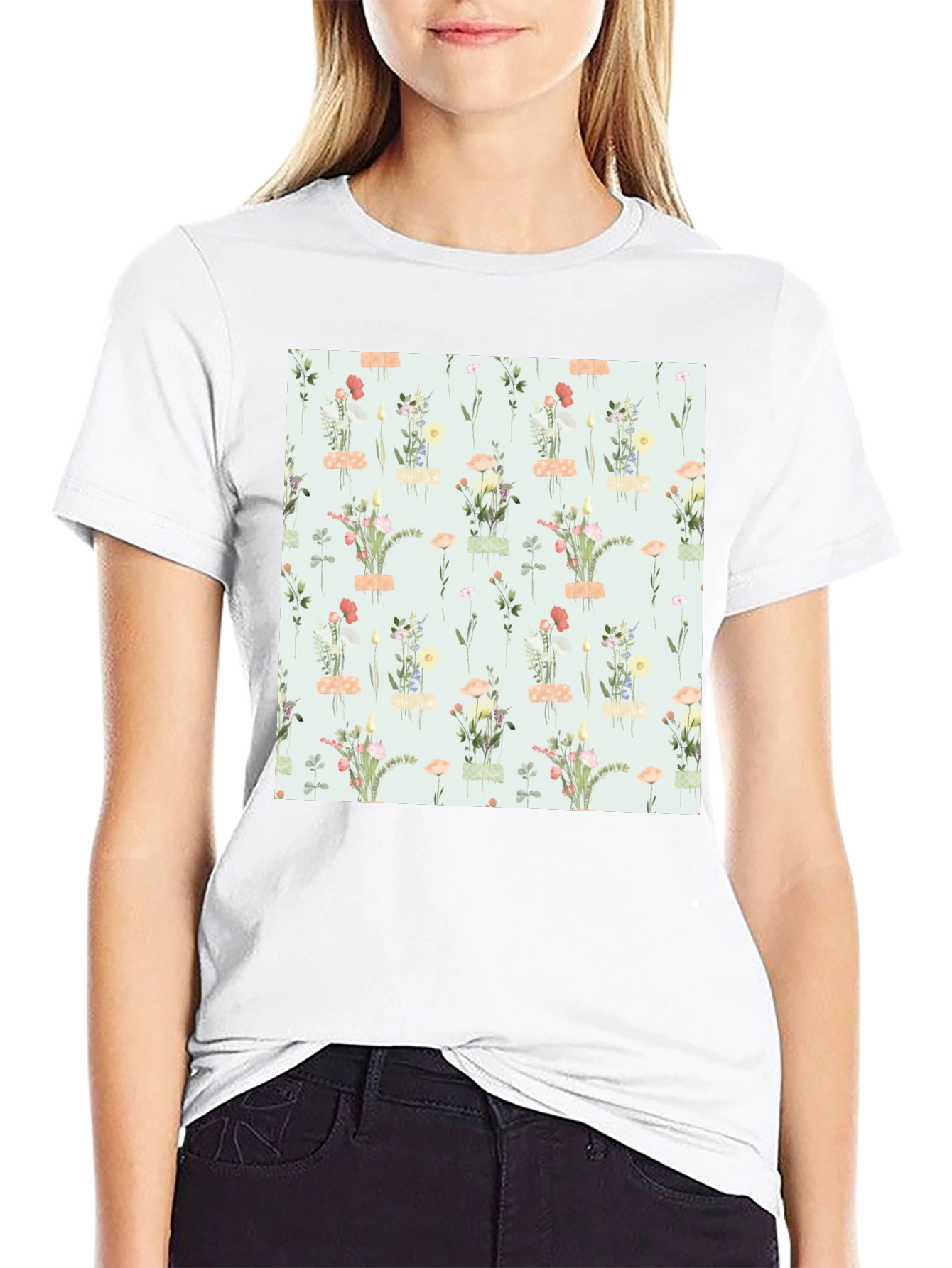 Floral Patterned T-Shirt - Trendy Casual Wear