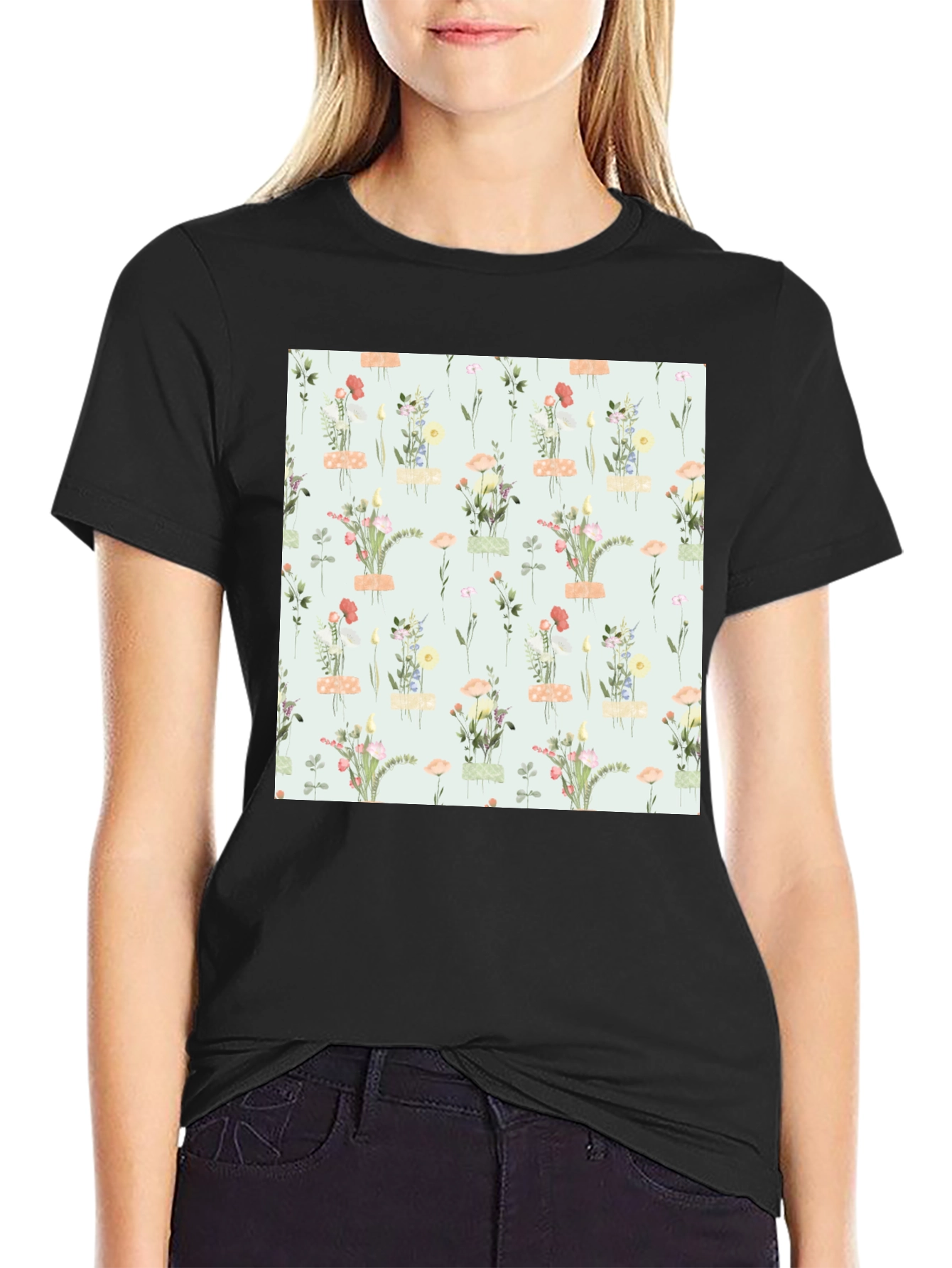 Floral Patterned T-Shirt - Trendy Casual Wear