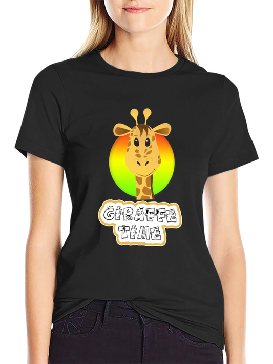 Giraffe Time Black T-Shirt