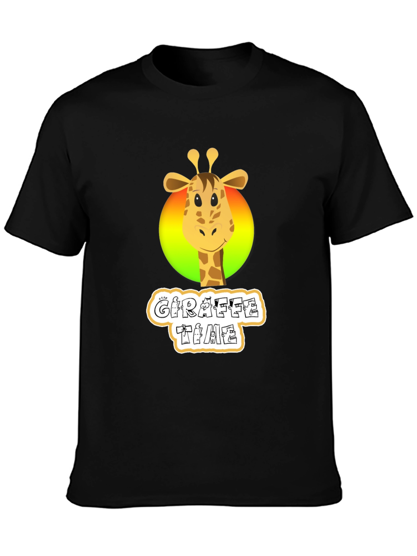 Giraffe Time Black T-Shirt
