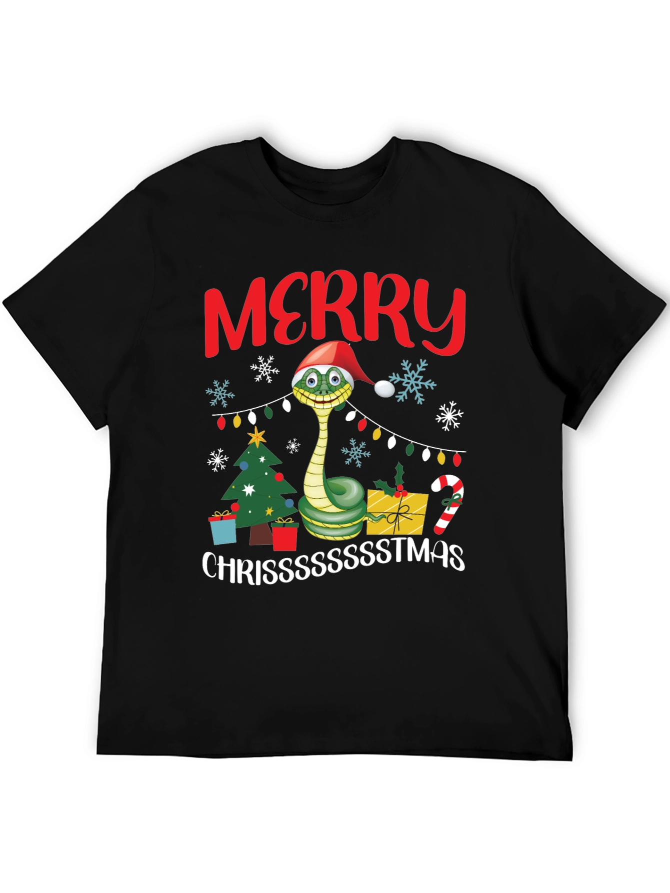 Merry Chrissstmas Snake T-Shirt - Holiday Gift