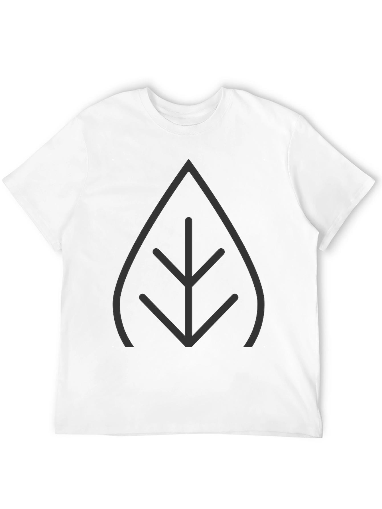 Modern Leaf Graphic T-Shirt - Black