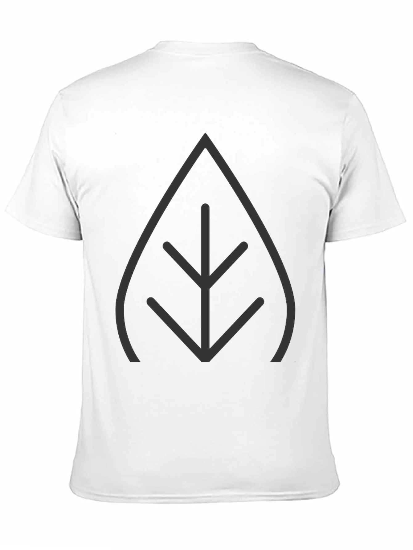Modern Leaf Graphic T-Shirt - Black