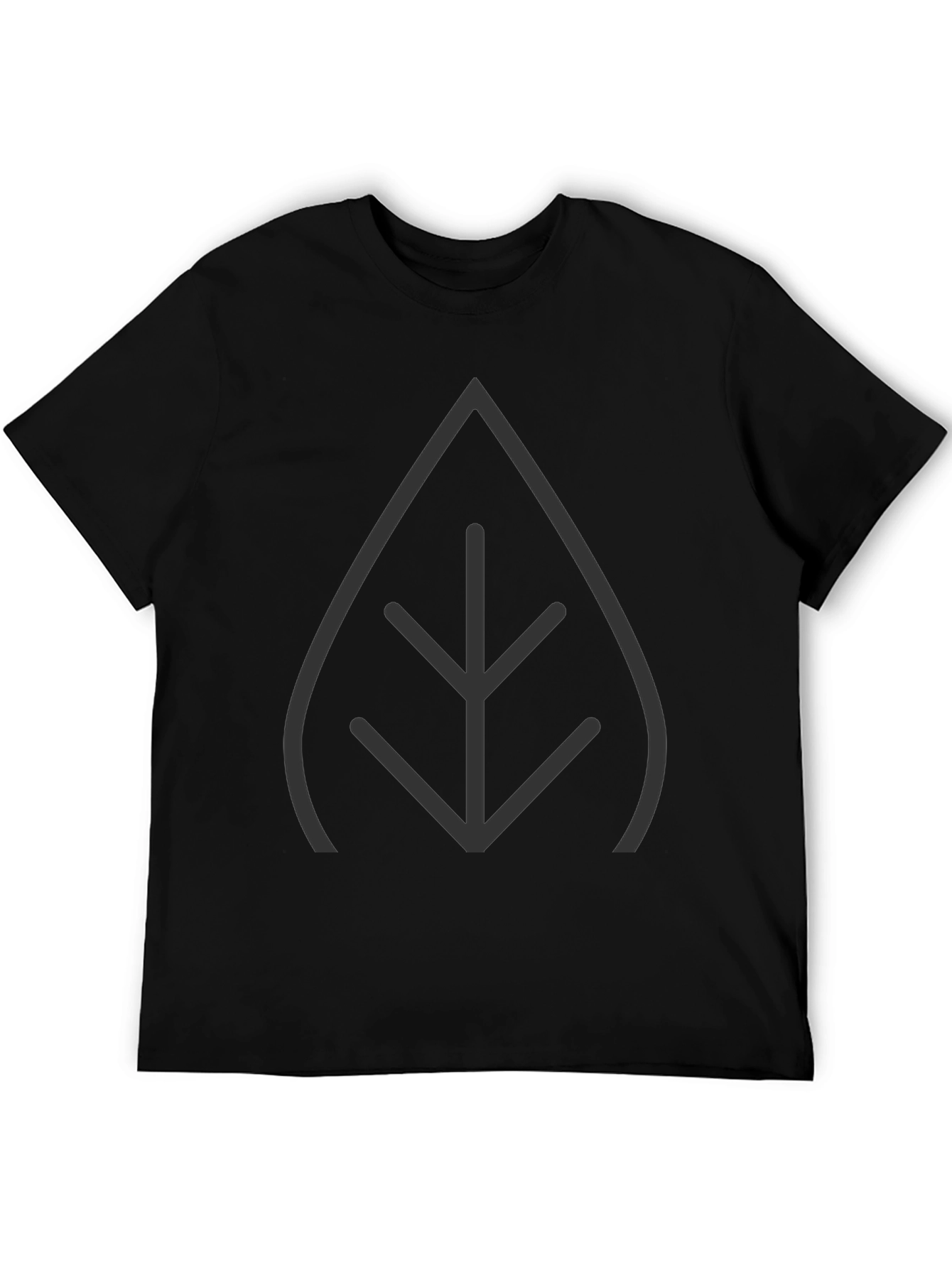 Modern Leaf Graphic T-Shirt - Black