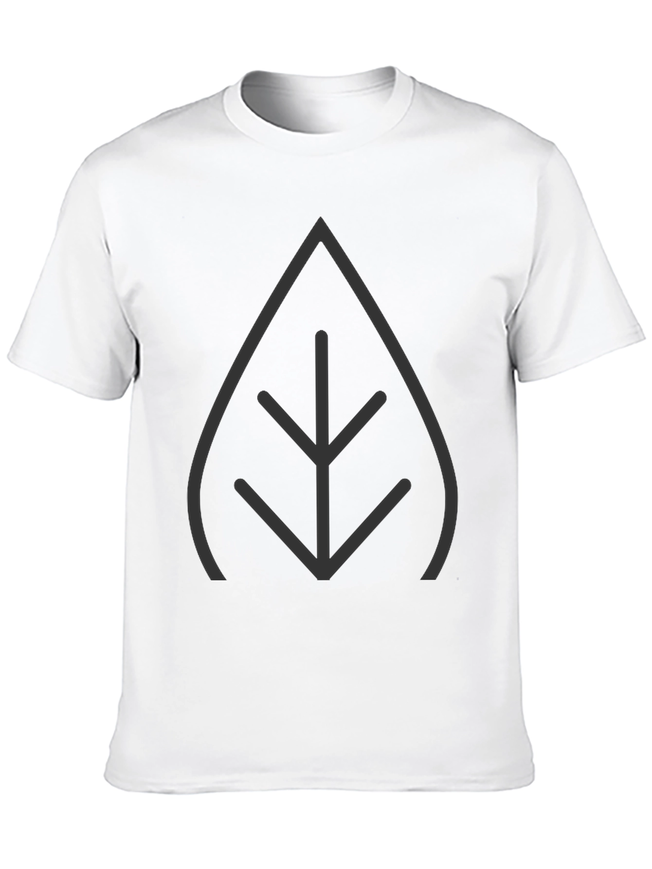 Modern Leaf Graphic T-Shirt - Black