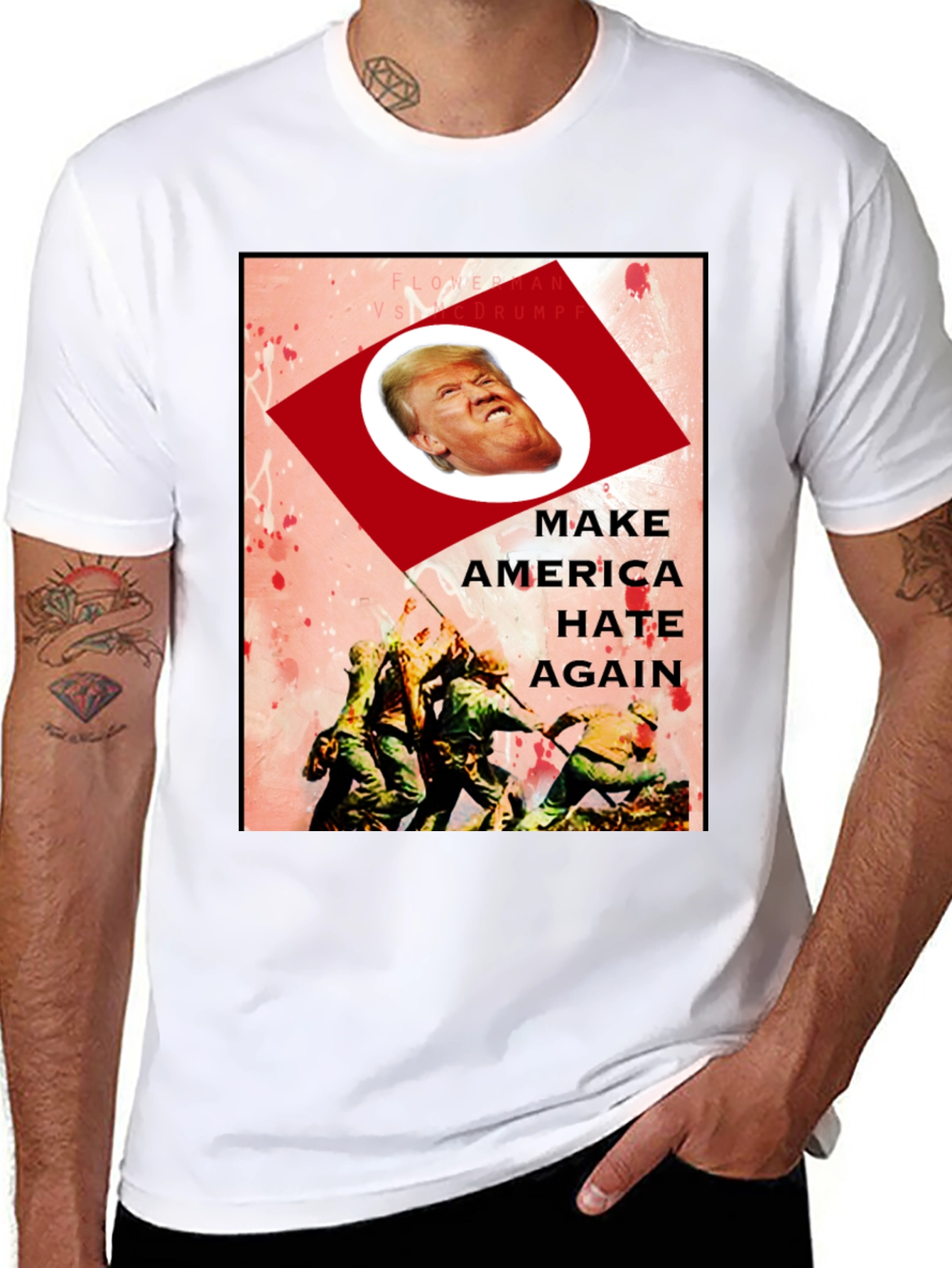 Satirical Trump Graphic Tee - Make America Hate Again