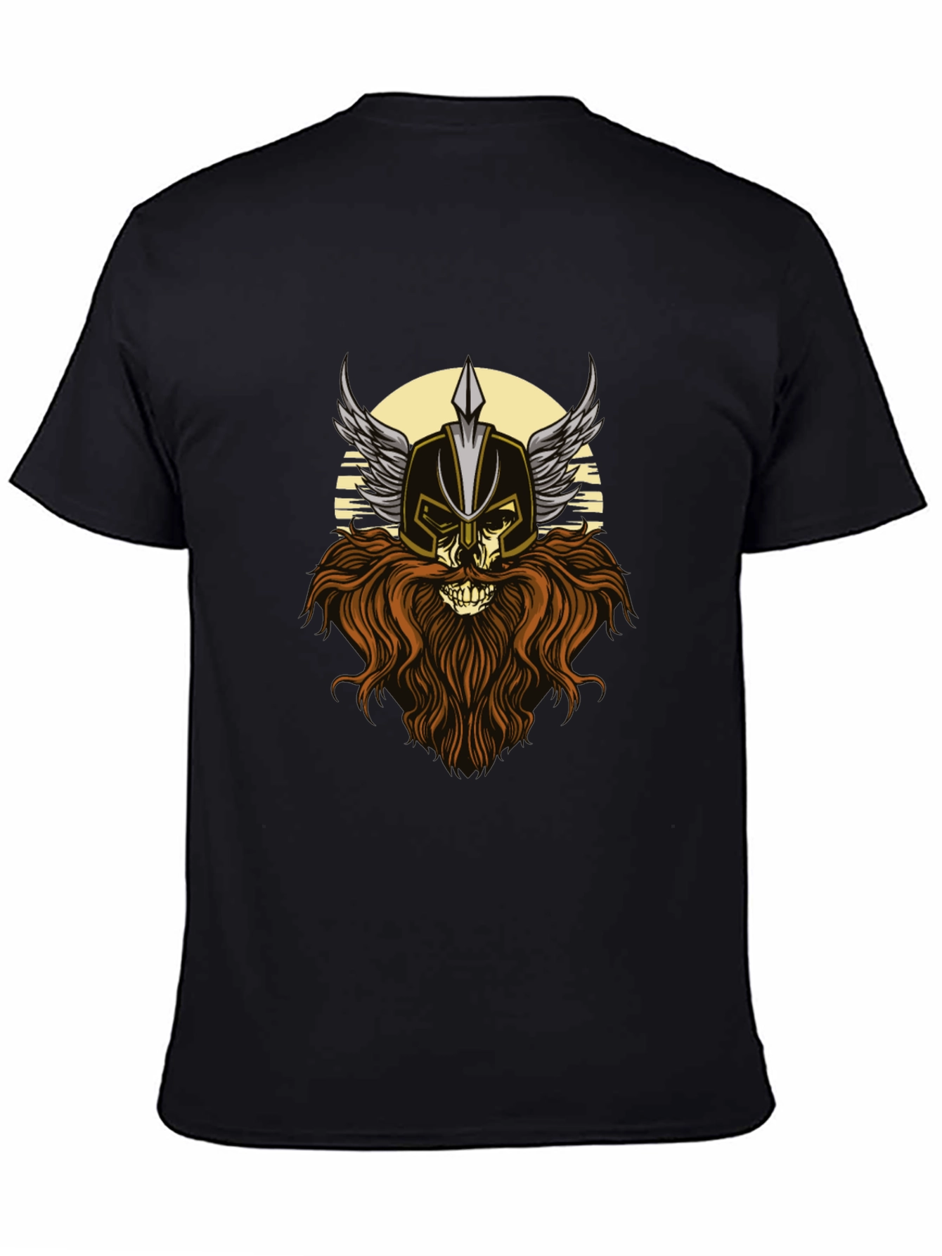 Viking Skull Graphic Tee - Black