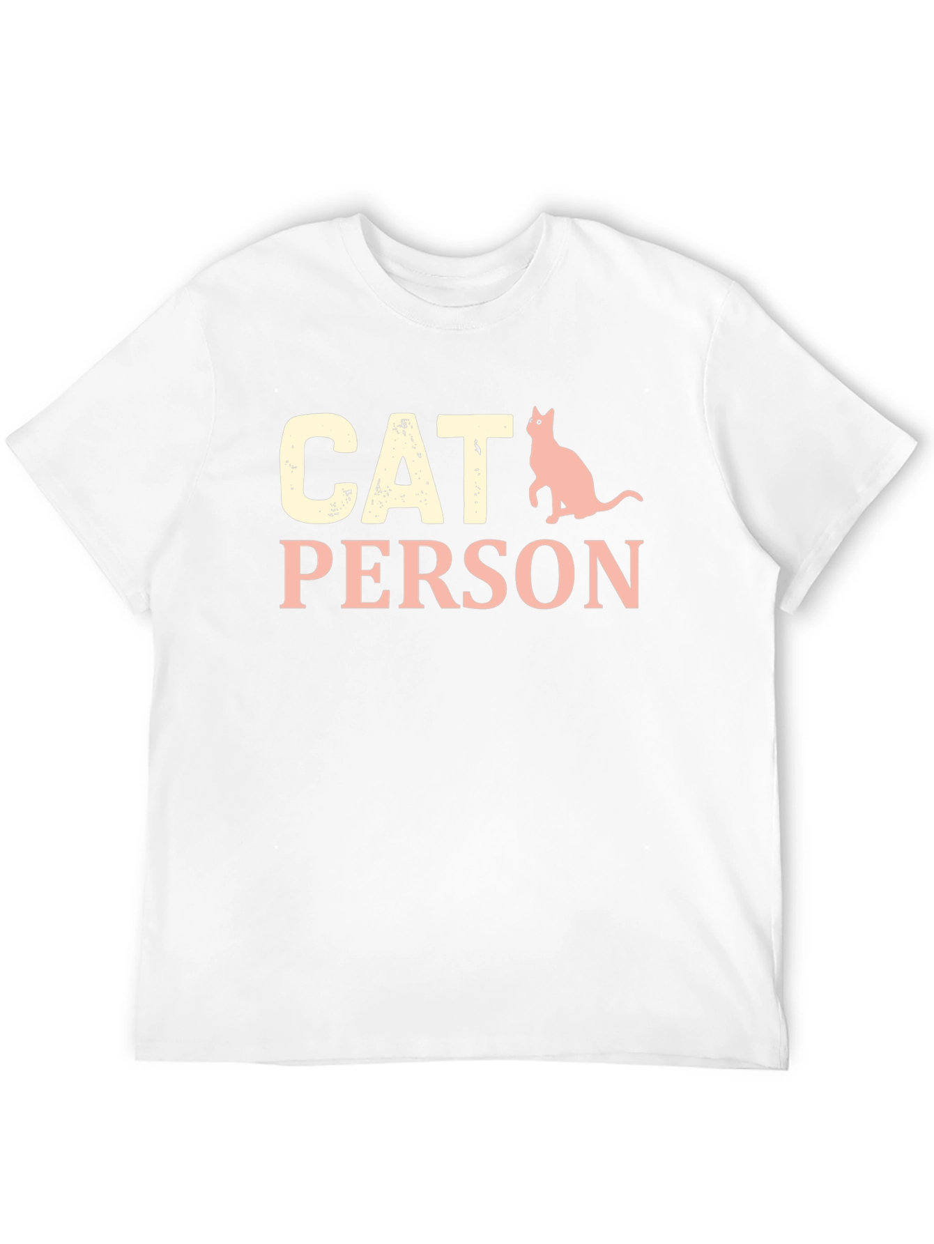 Cat Person Graphic Tee - Black Cotton T-Shirt