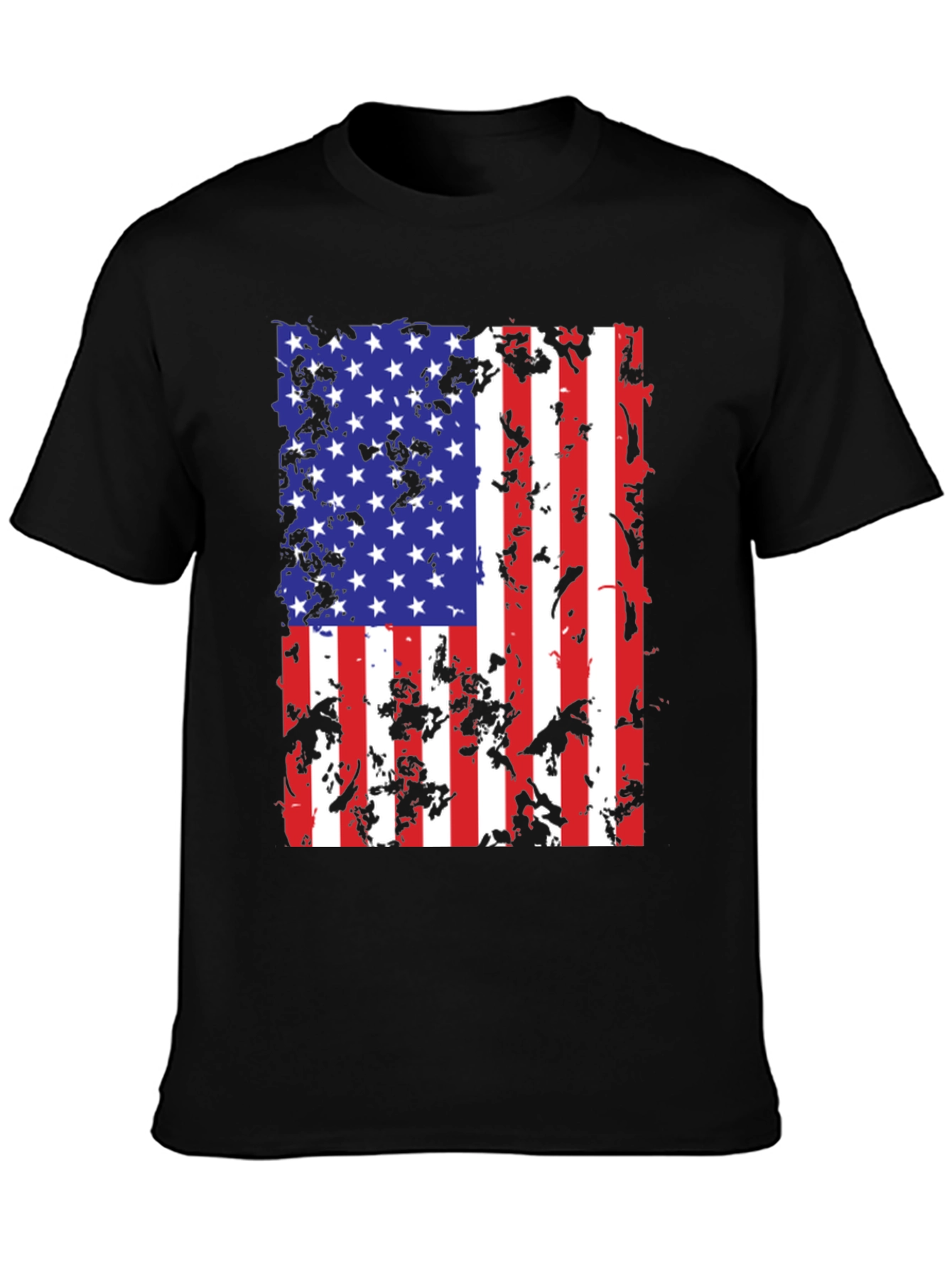 Distressed American Flag Graphic T-Shirt