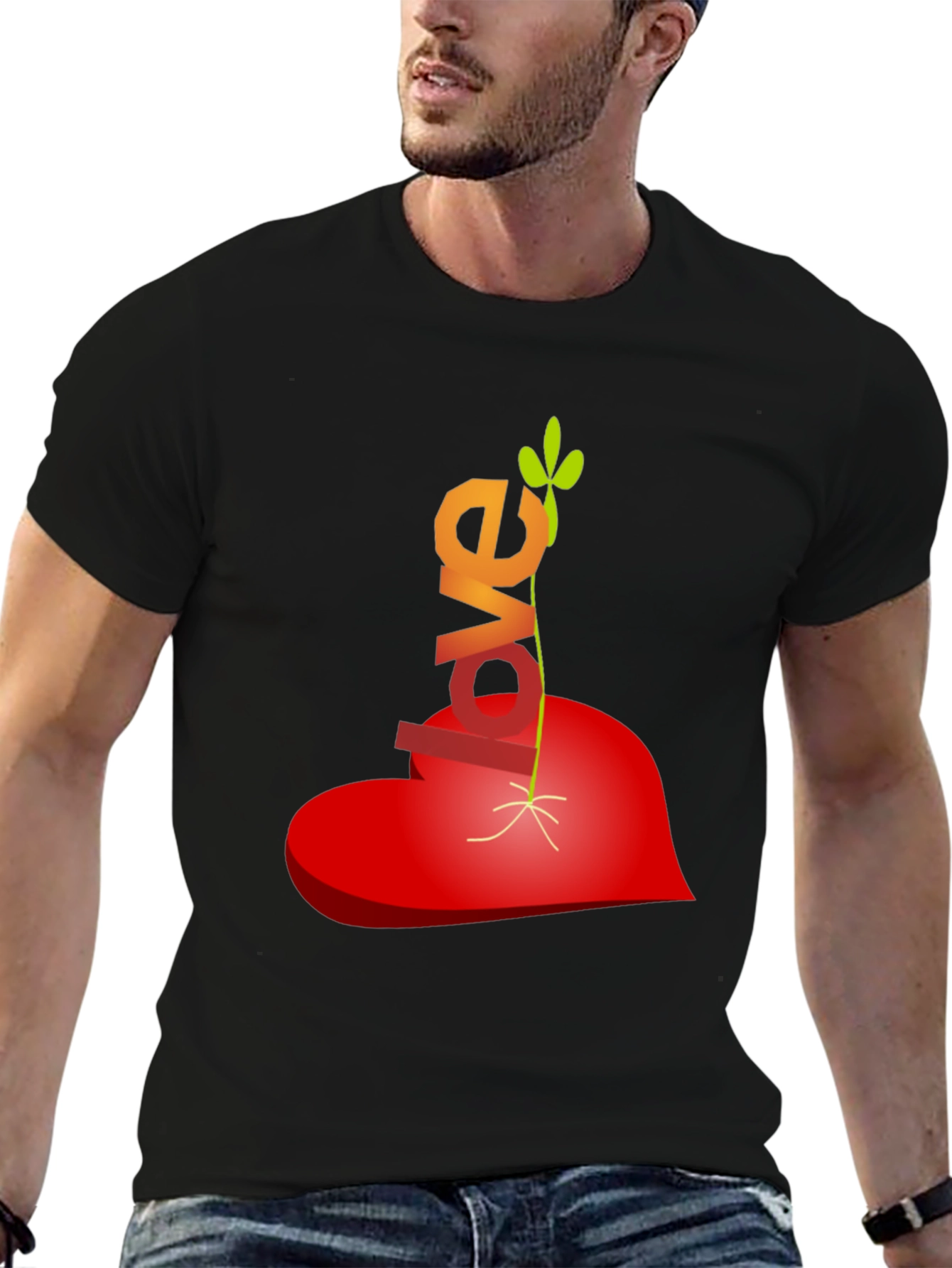 Love Grows T-Shirt - Heart & Sprout Design