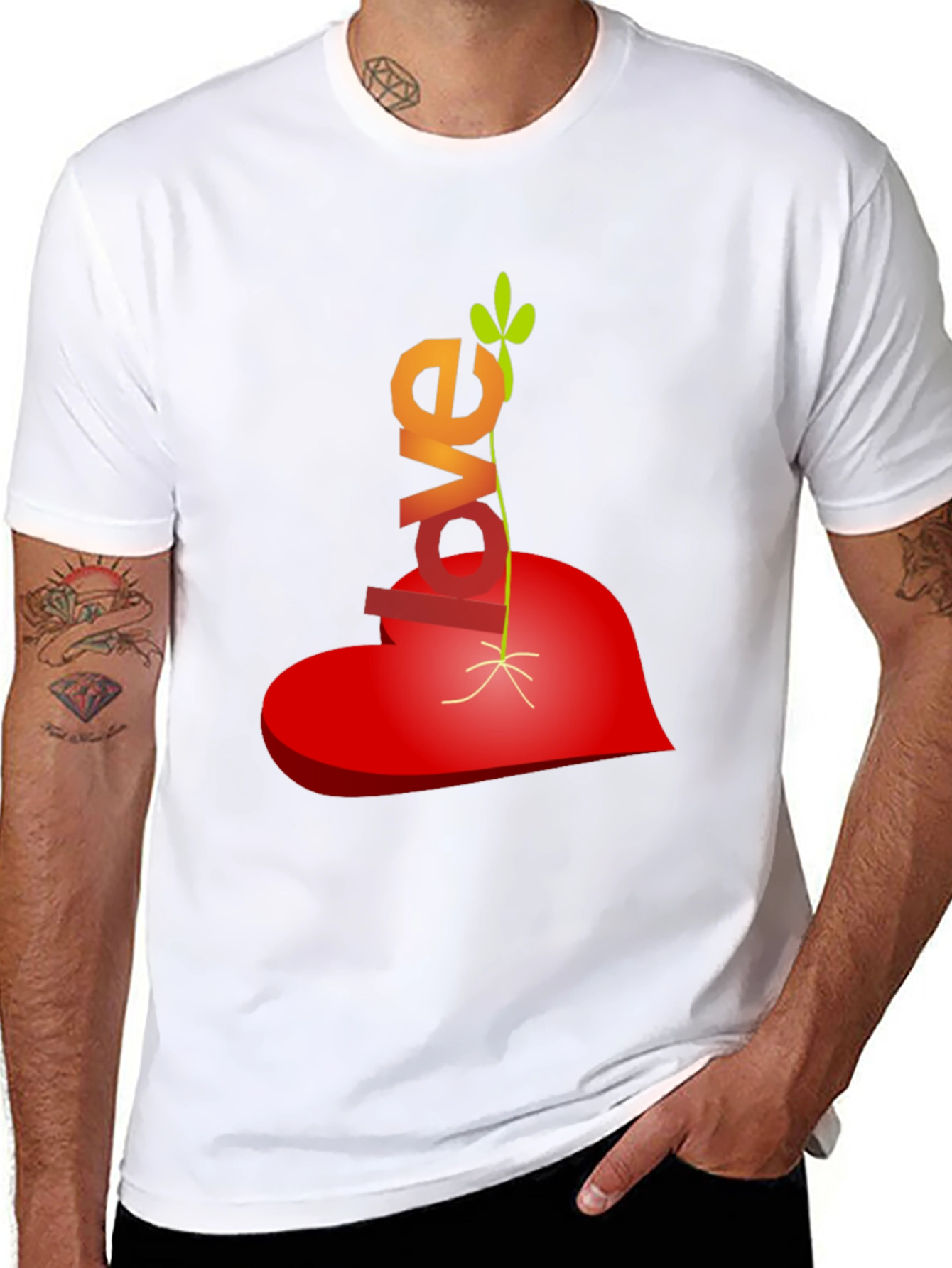Love Grows T-Shirt - Heart & Sprout Design