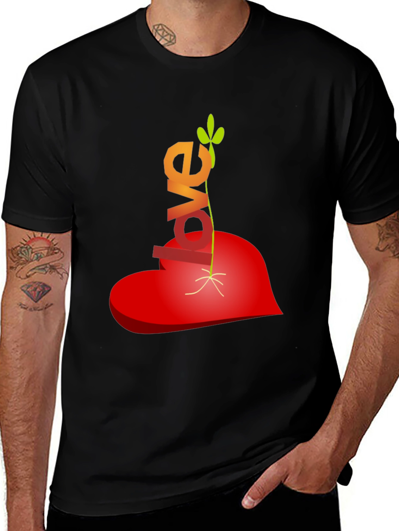 Love Grows T-Shirt - Heart & Sprout Design