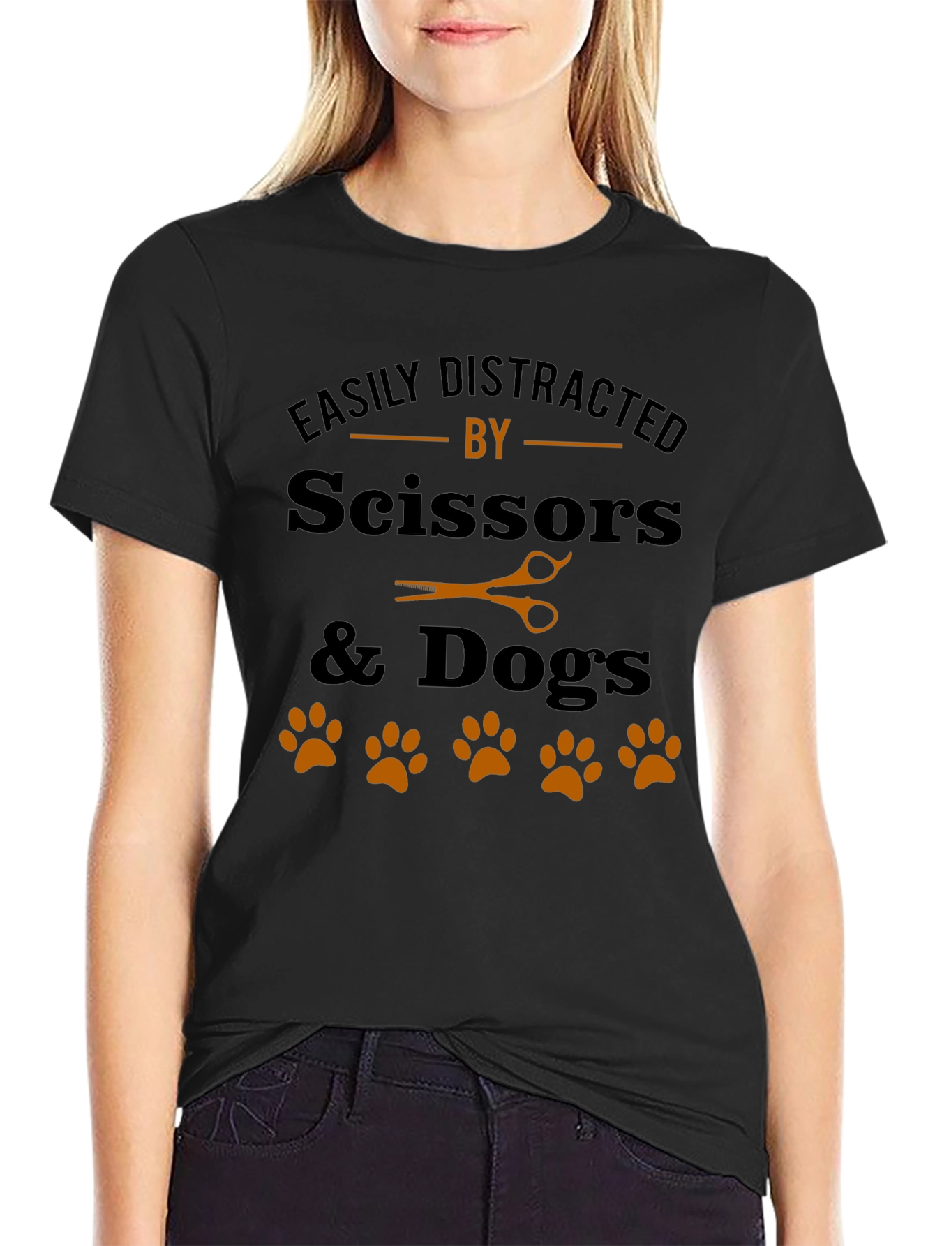 Easily Distracted By Scissors & Dogs T-Shirt