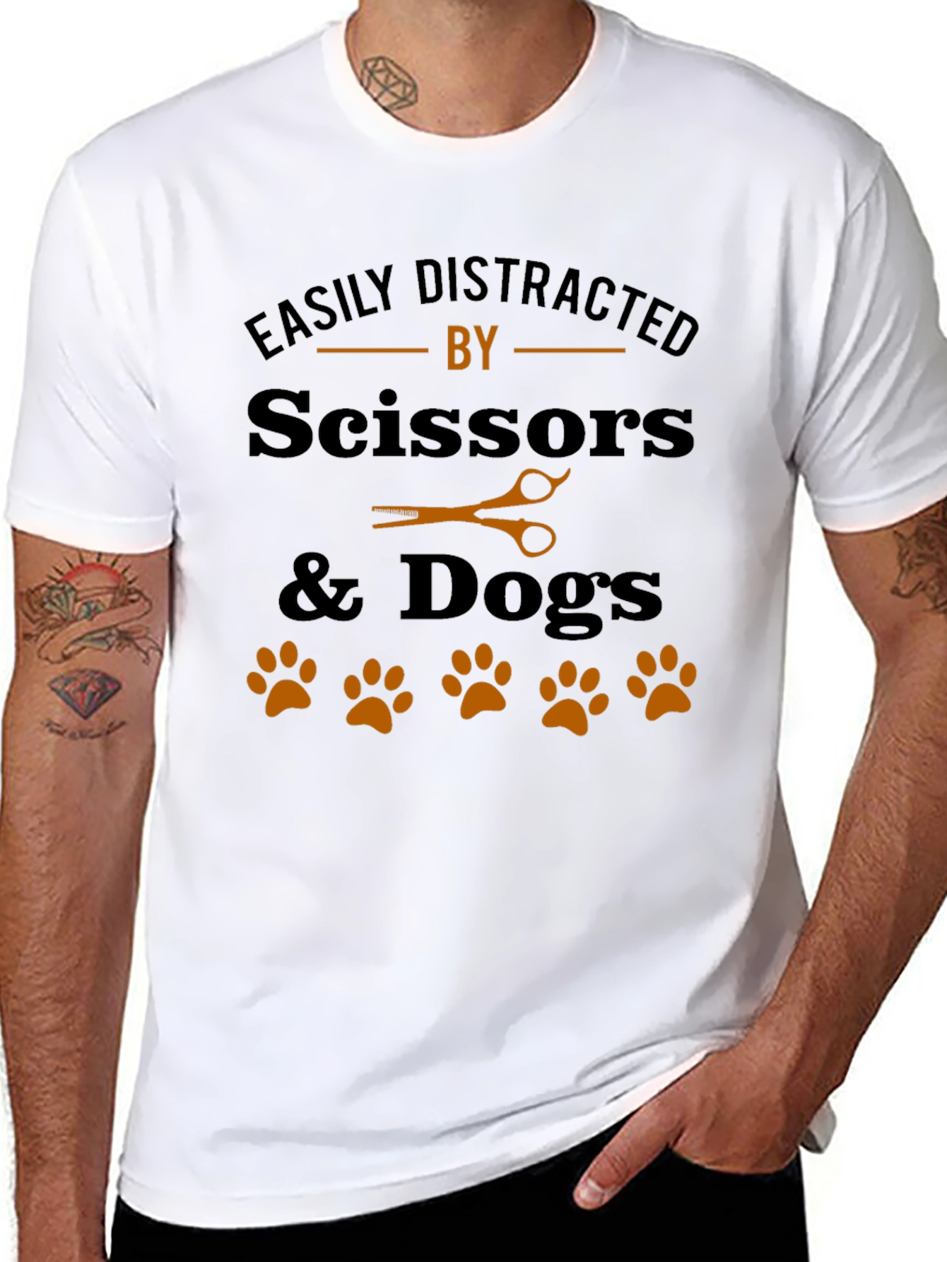 Easily Distracted By Scissors & Dogs T-Shirt