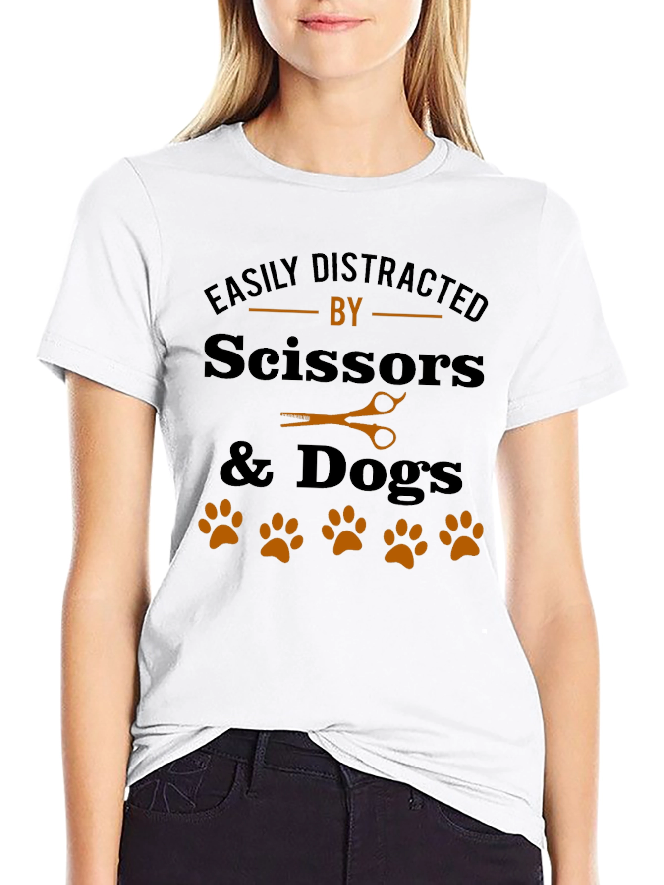 Easily Distracted By Scissors & Dogs T-Shirt