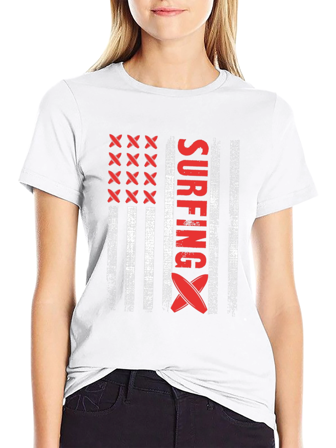 Surfing American Flag T-Shirt - USA Surfboard Tee