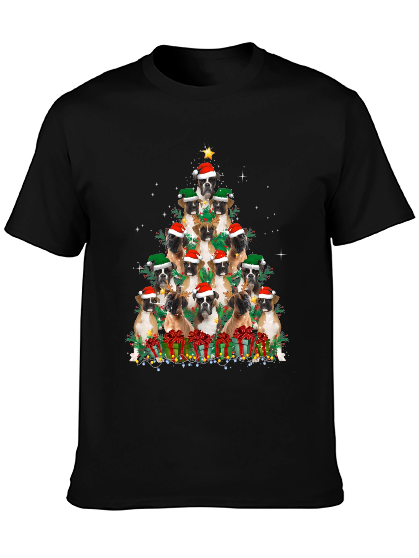 Boxer Dog Christmas Tree T-Shirt