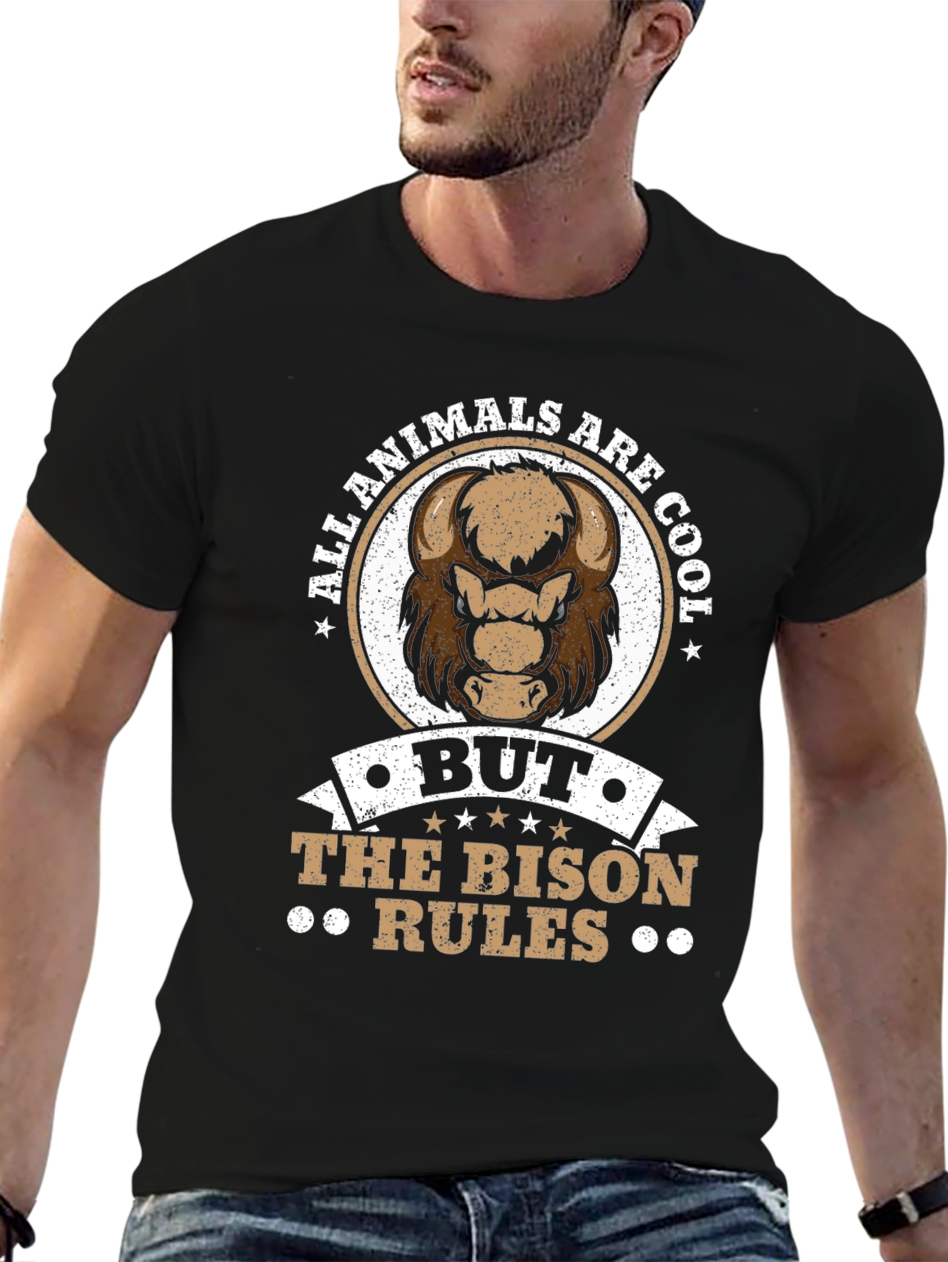 Bison Rules T-Shirt - Cool Animal Graphic Tee
