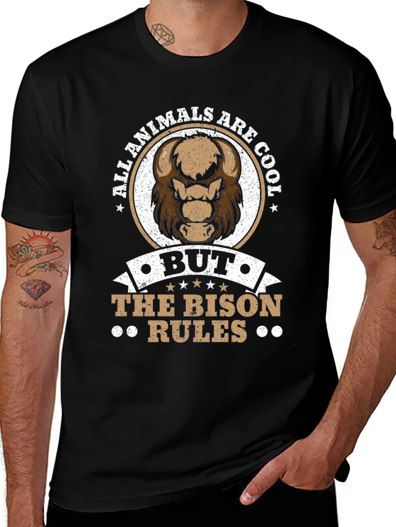 Bison Rules T-Shirt - Cool Animal Graphic Tee
