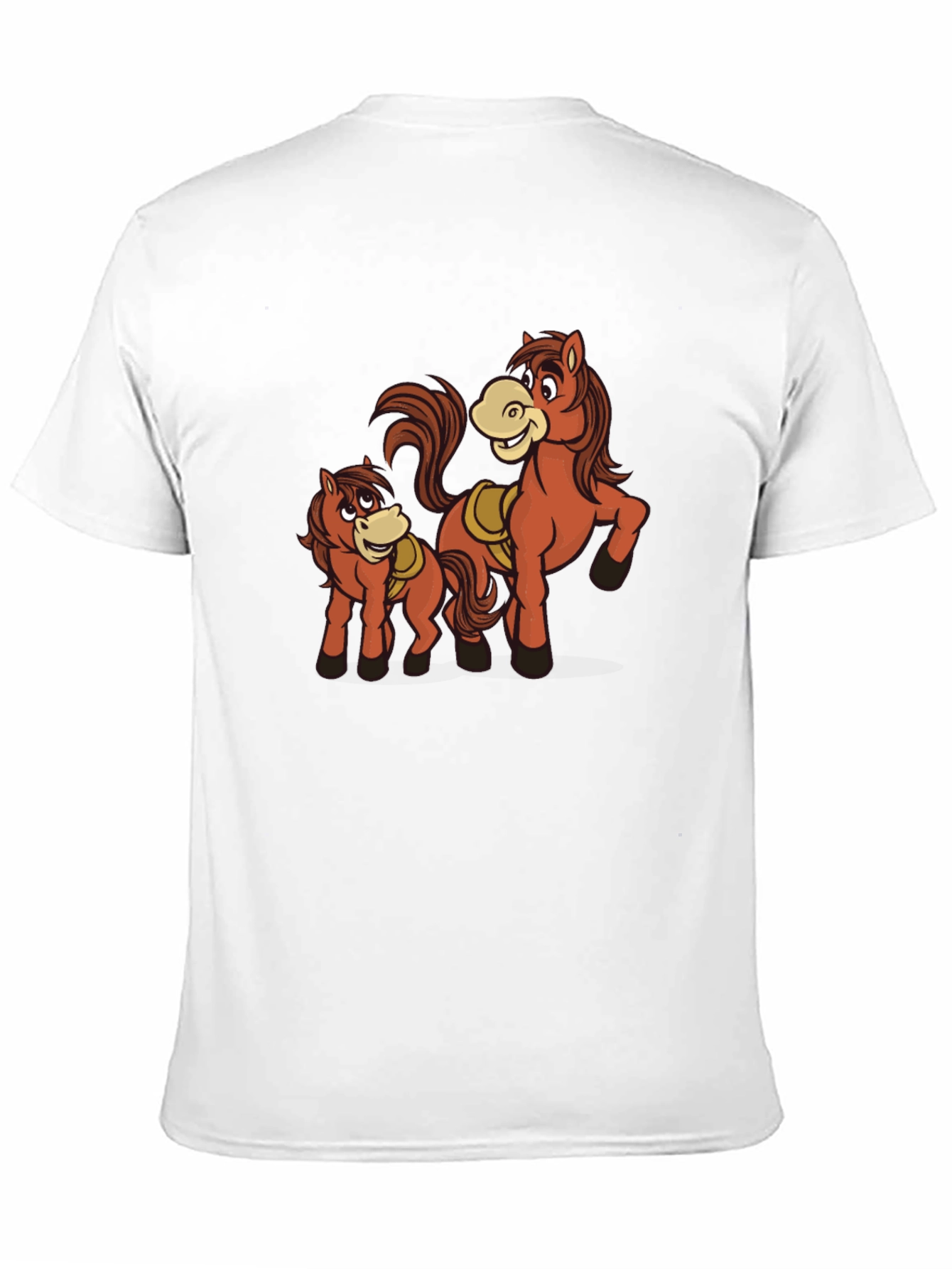 Horse Cartoon Graphic Black T-Shirt