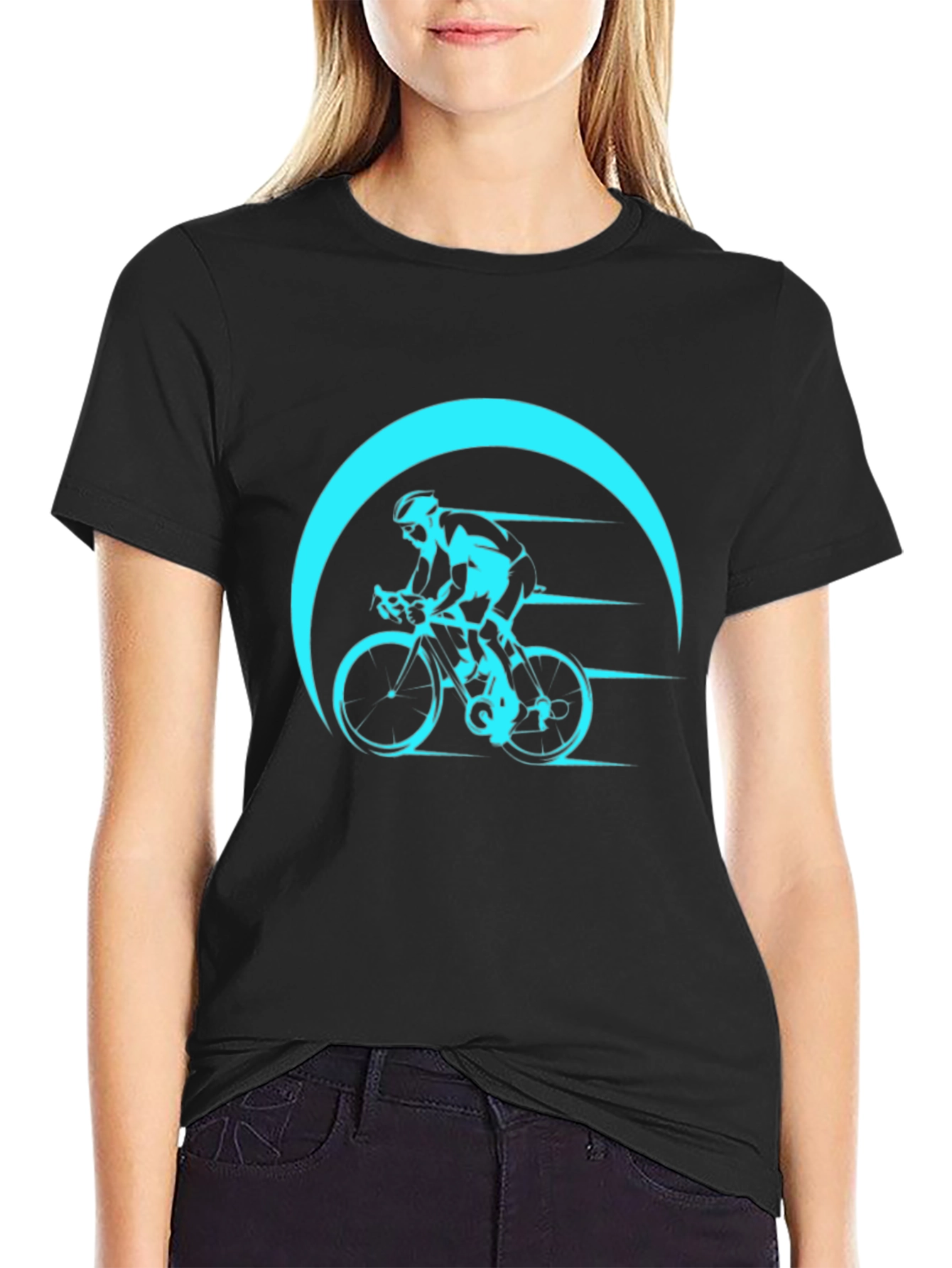 Cycling Graphic T-Shirt - Black Bike Design