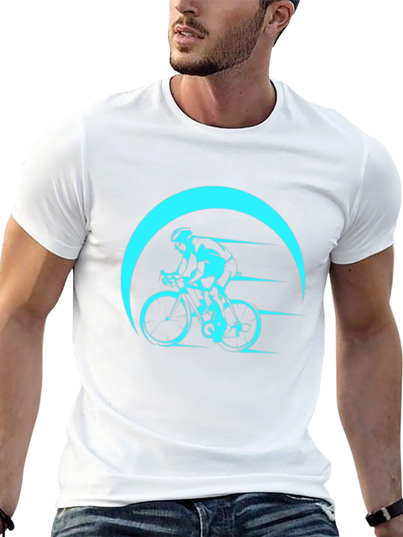 Cycling Graphic T-Shirt - Black Bike Design
