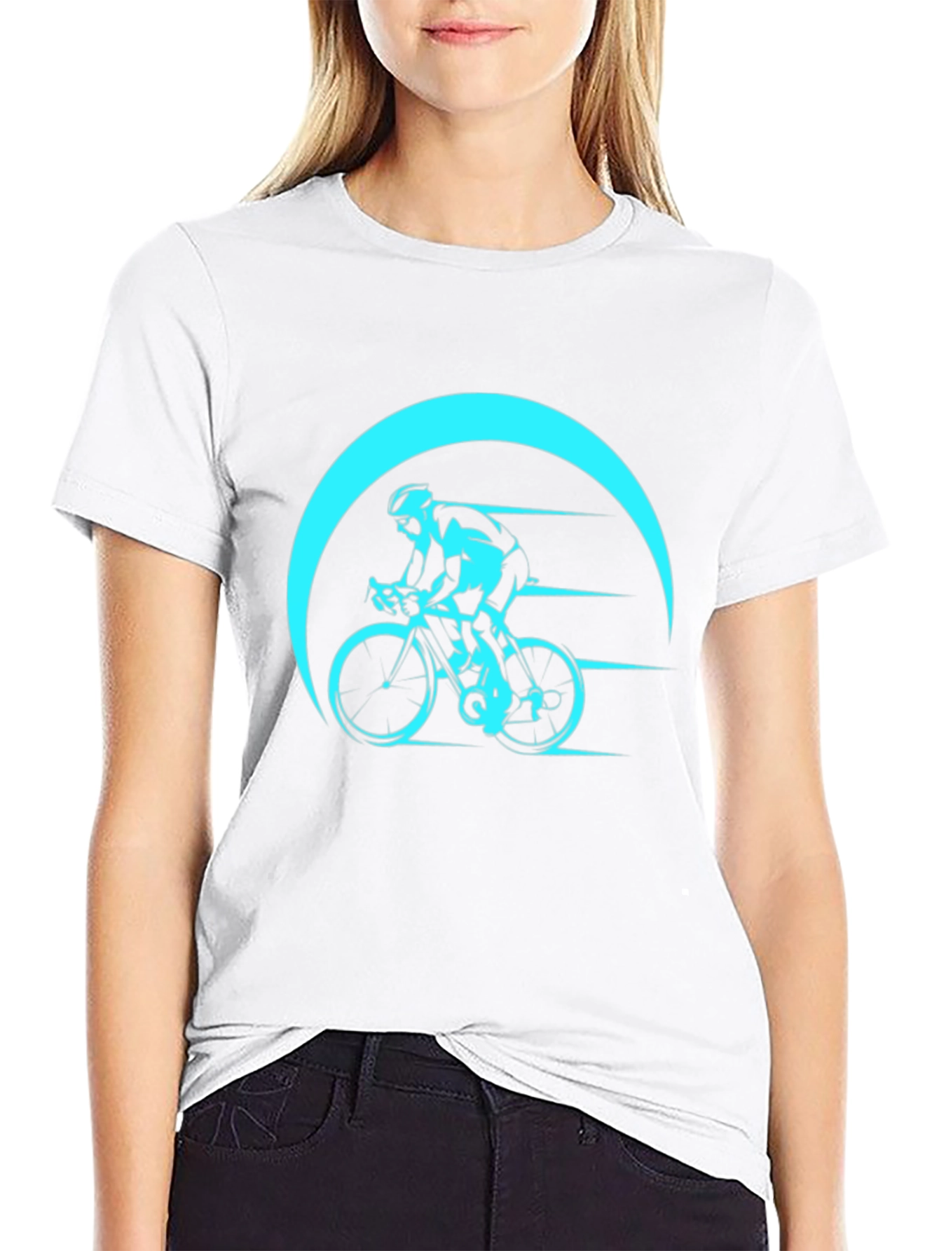 Cycling Graphic T-Shirt - Black Bike Design