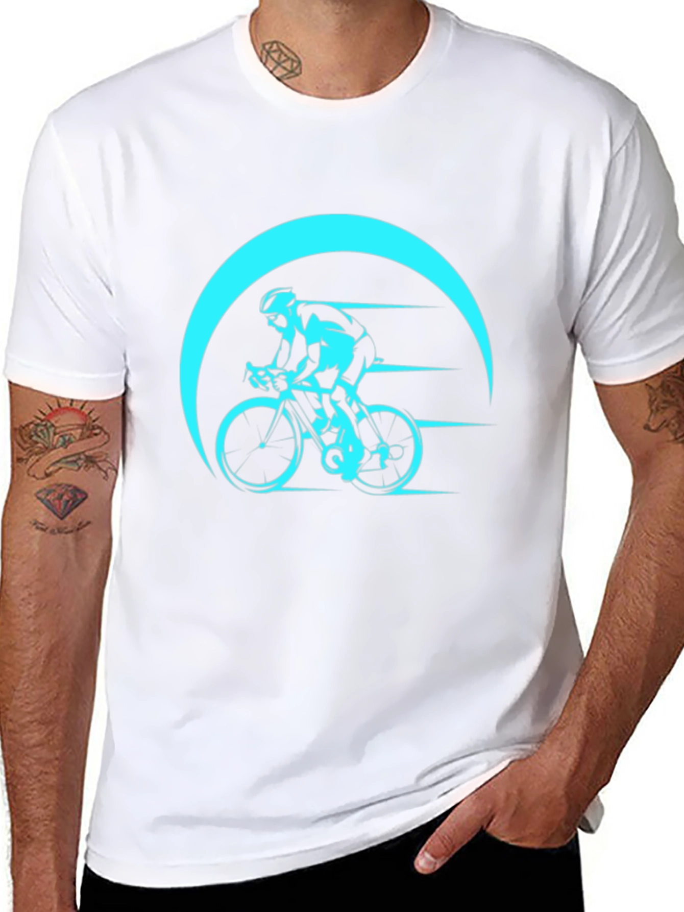 Cycling Graphic T-Shirt - Black Bike Design