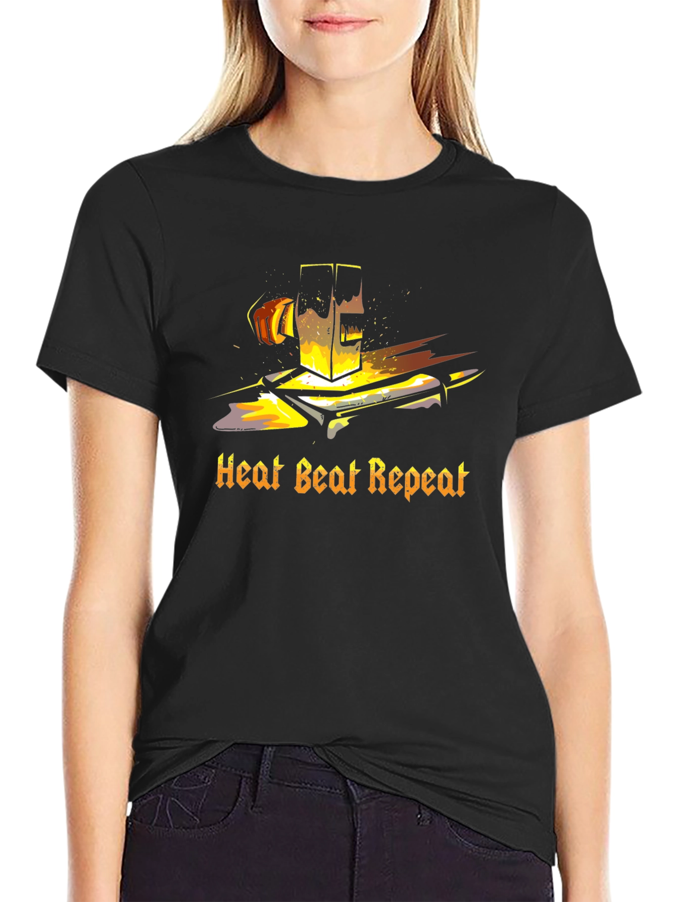 Heat Beat Repeat Black T-Shirt