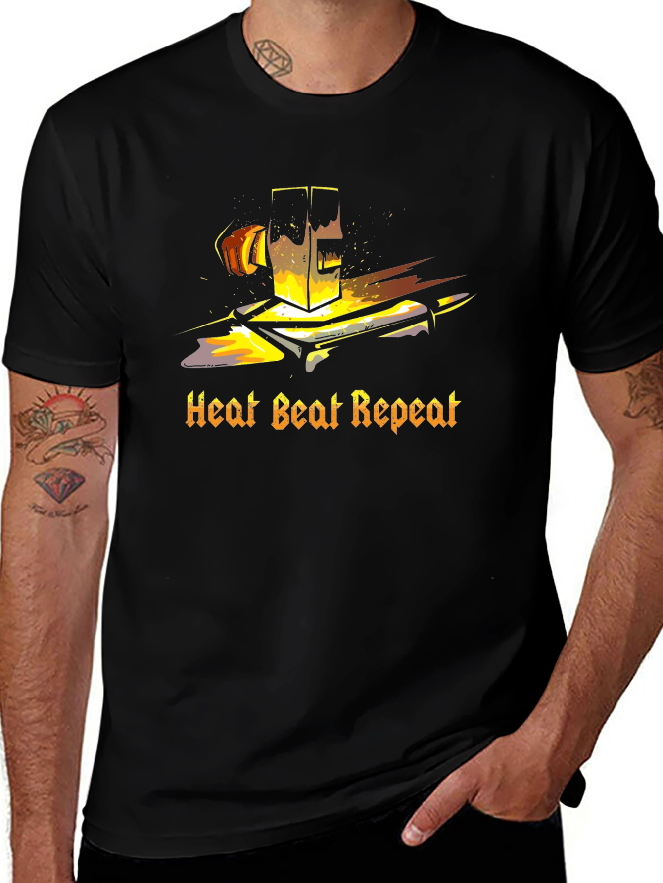 Heat Beat Repeat Black T-Shirt