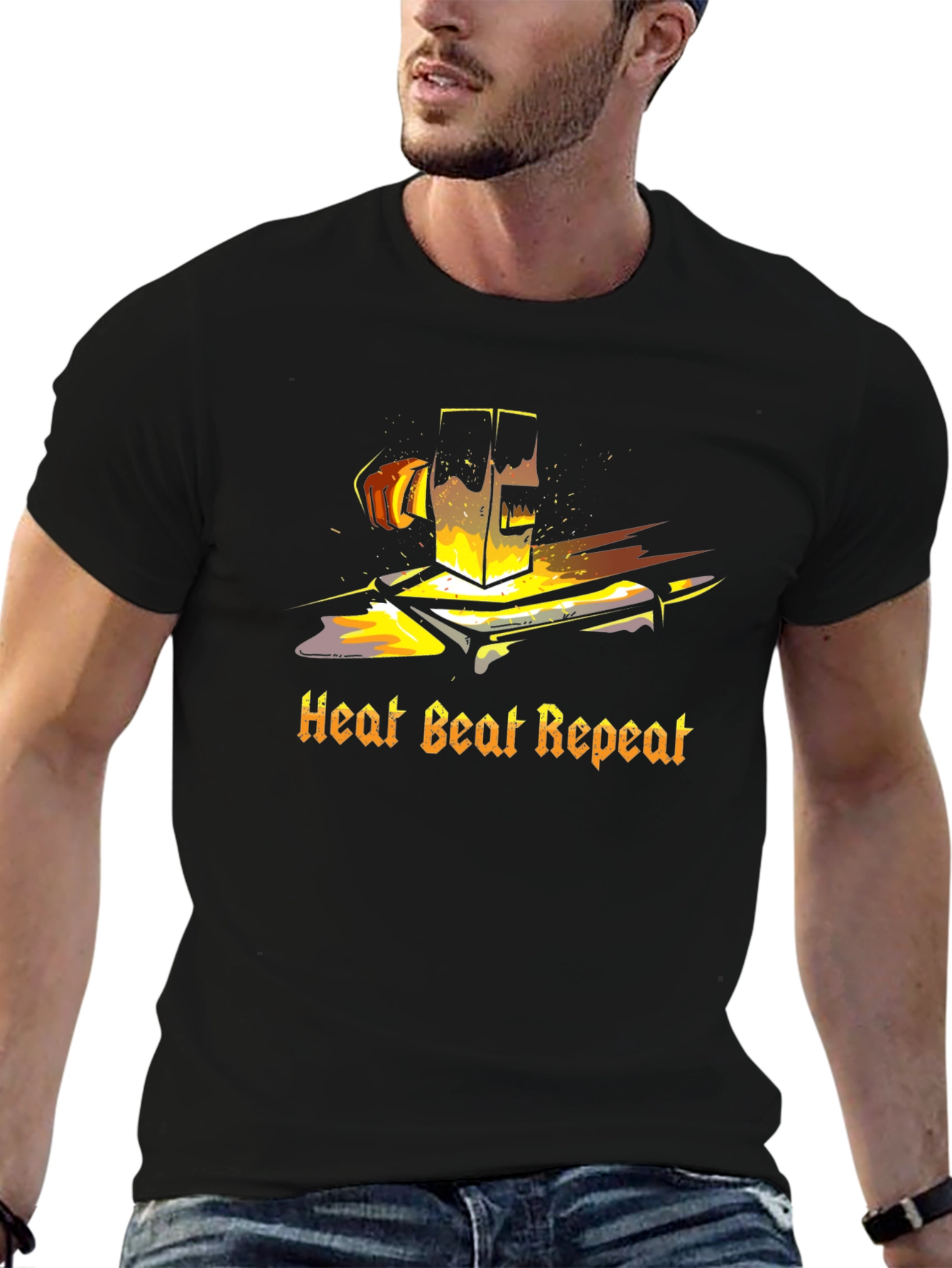Heat Beat Repeat Black T-Shirt