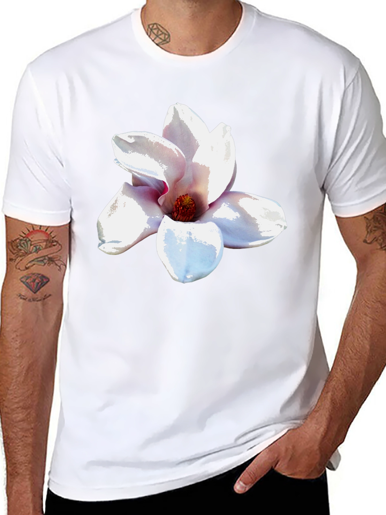 Magnolia Blossom Black T-Shirt