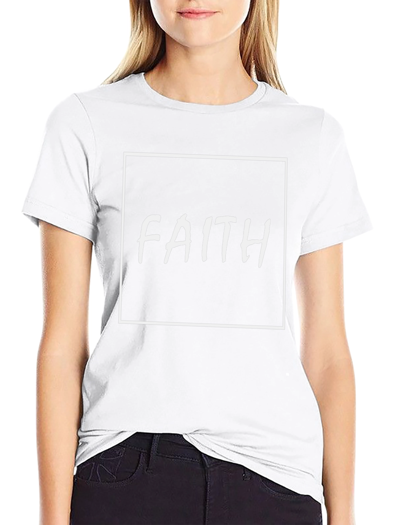 Faith Graphic Tee - Black Cotton Blend T-Shirt