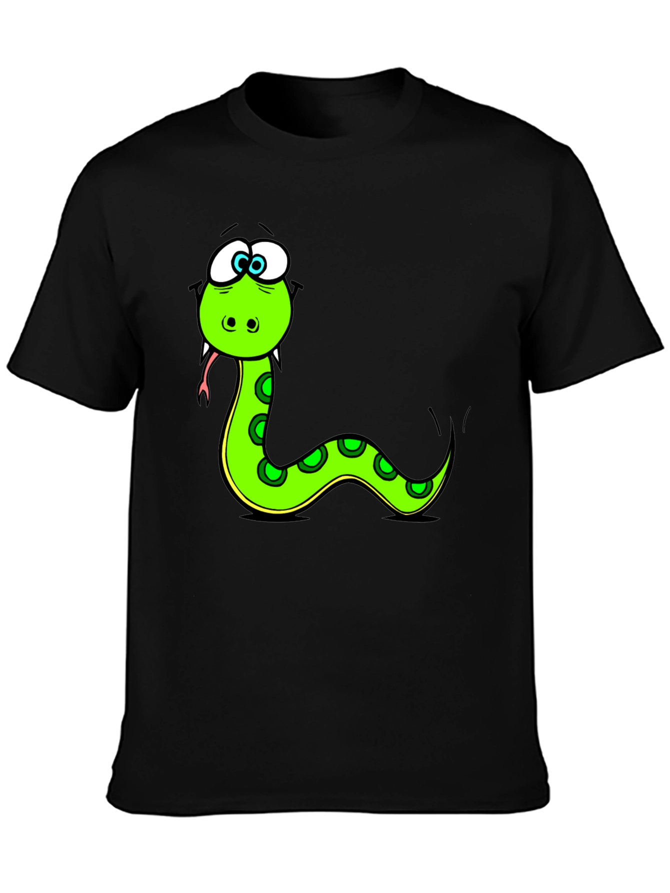 Cartoon Snake Black T-Shirt