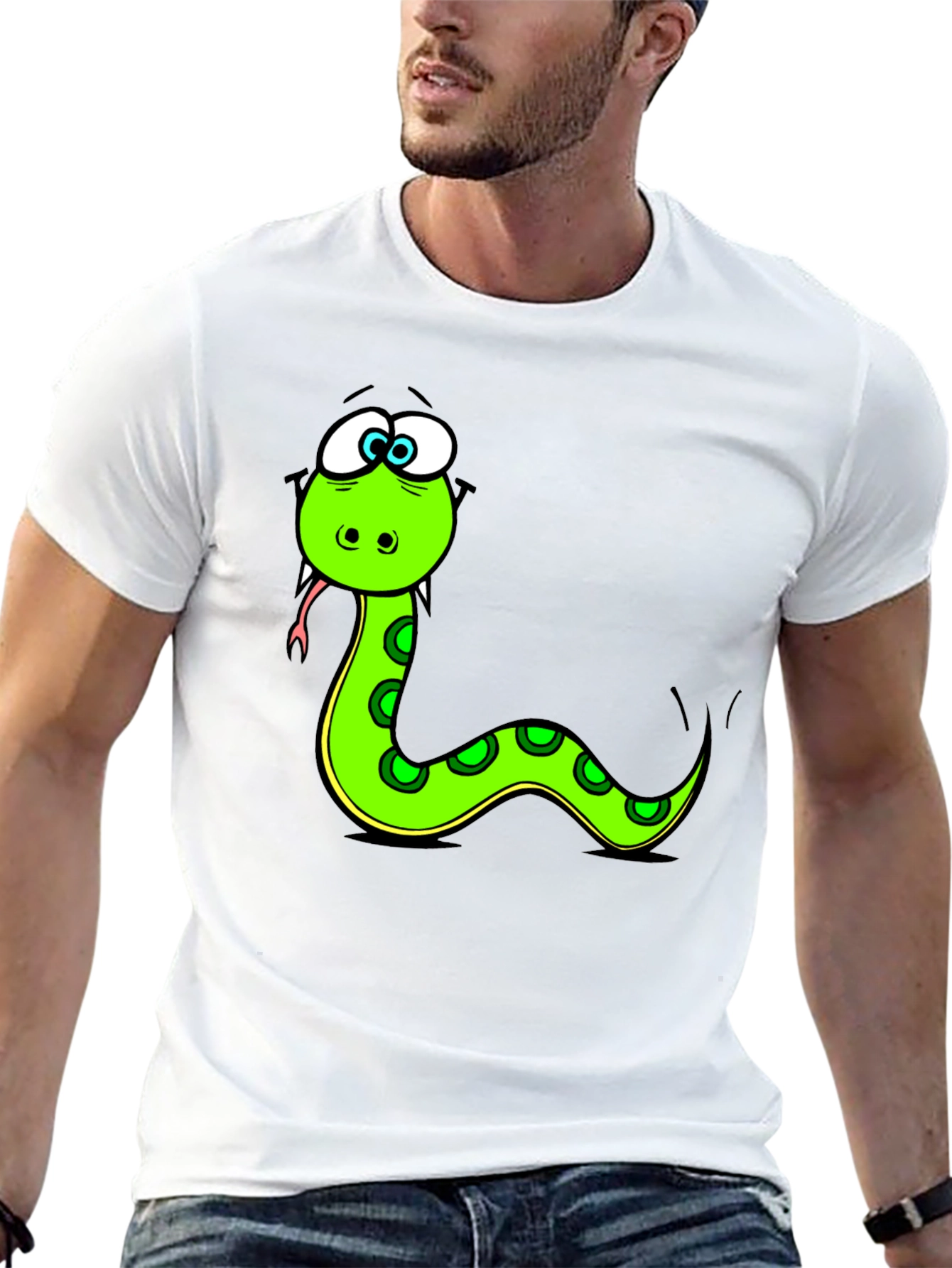 Cartoon Snake Black T-Shirt