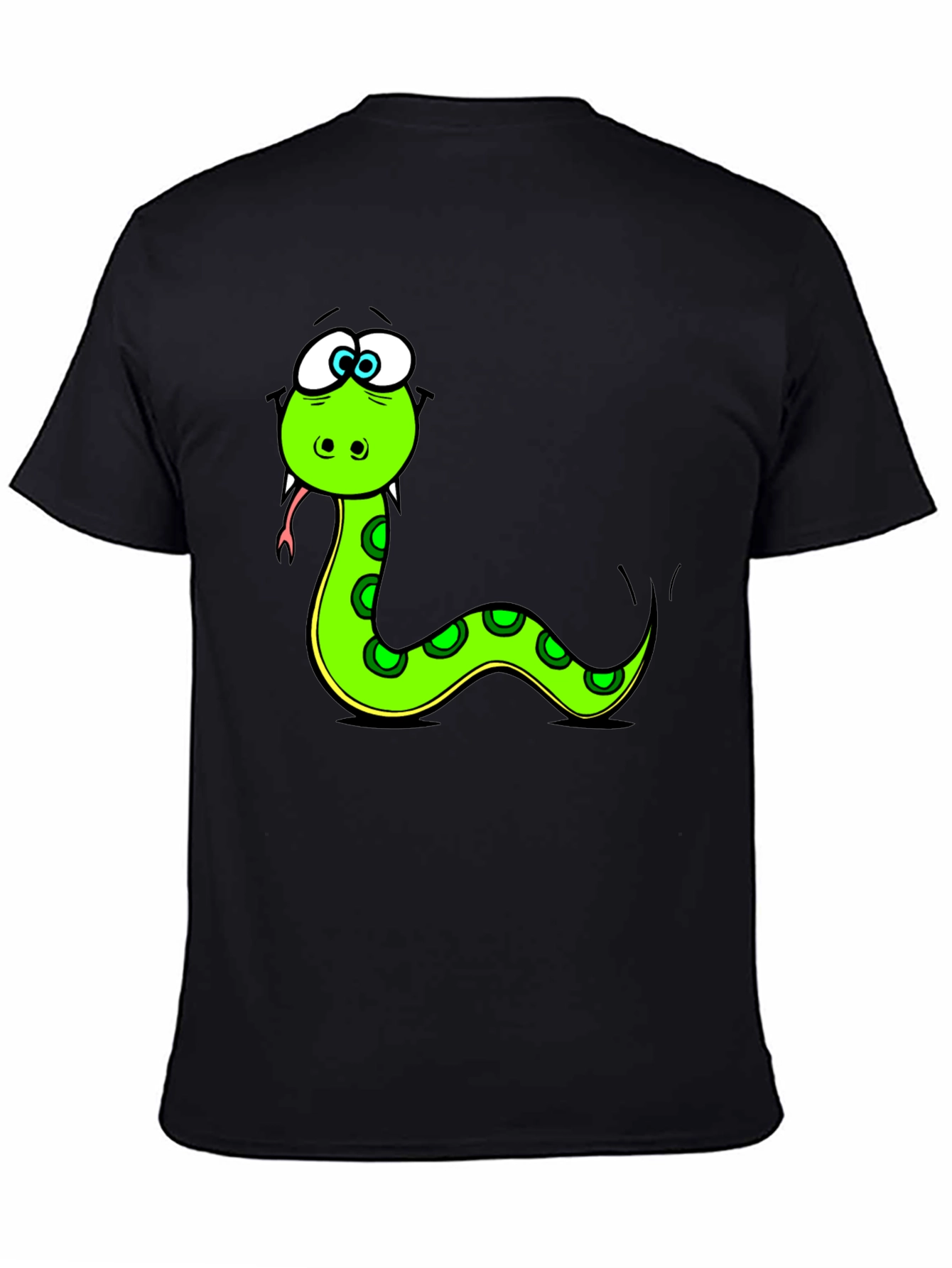 Cartoon Snake Black T-Shirt