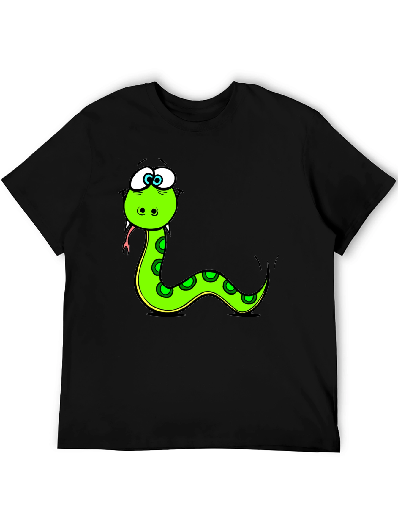 Cartoon Snake Black T-Shirt
