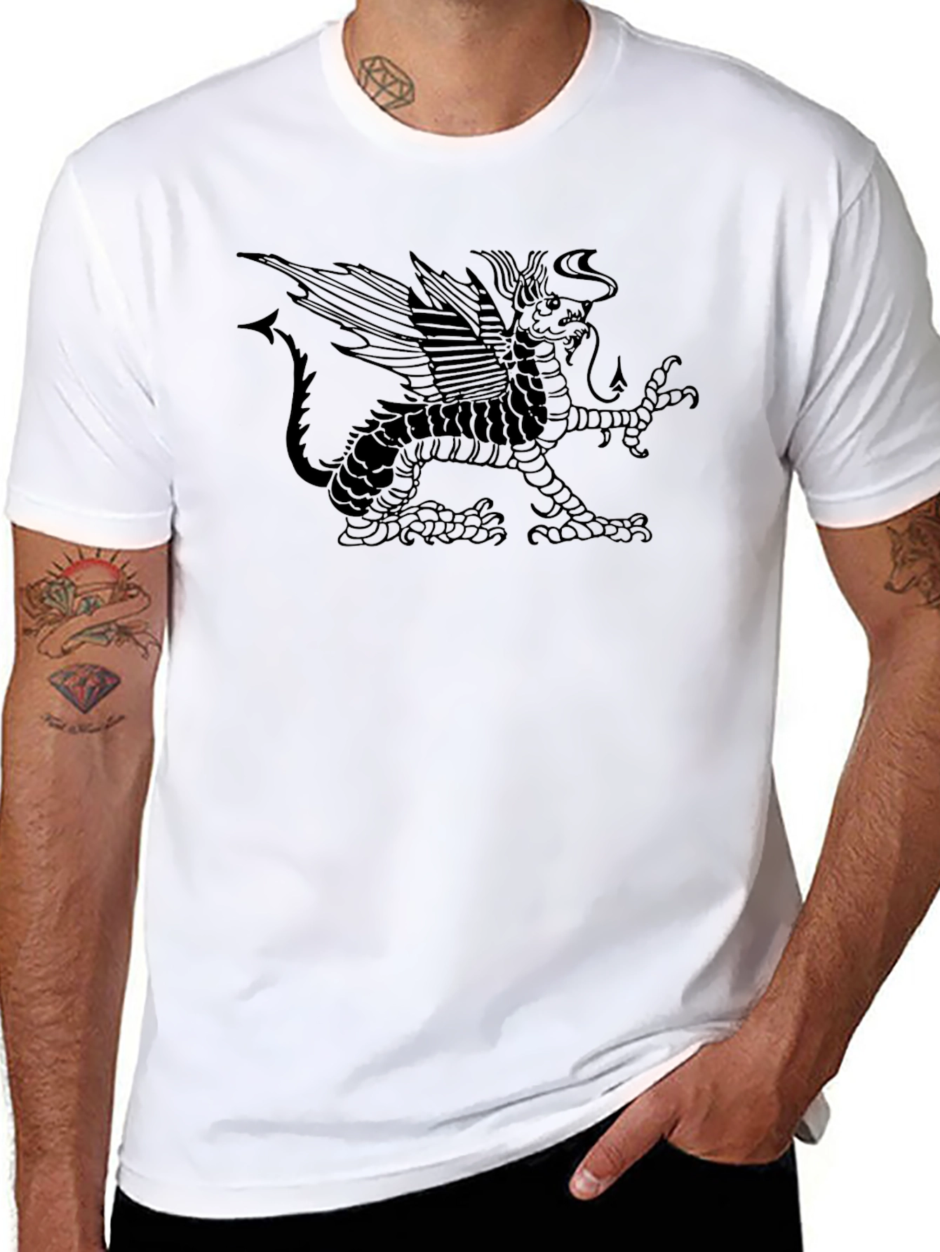 Black Gryphon Graphic Tee - Unique Design