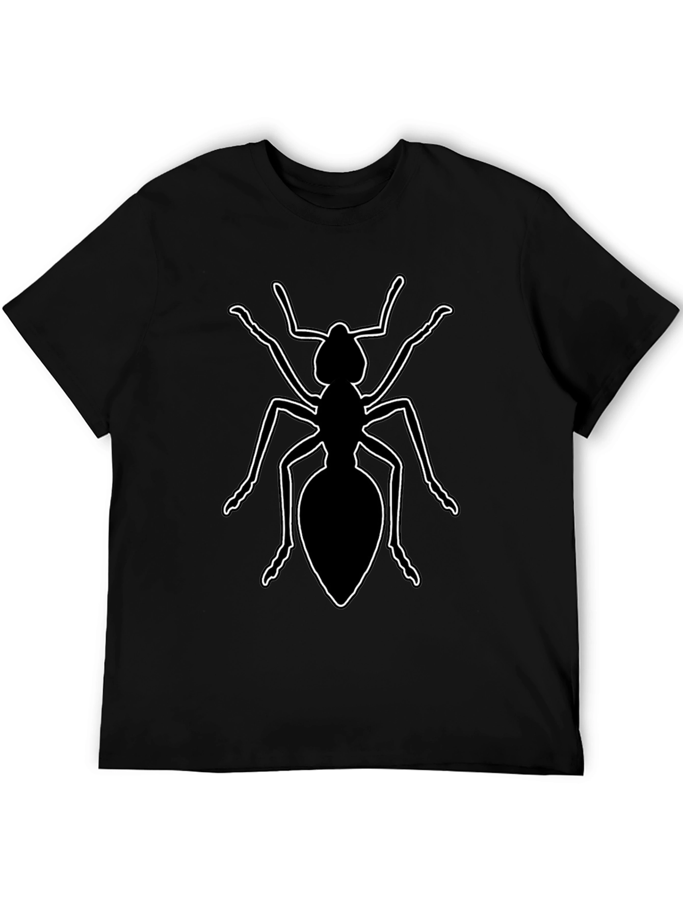 Ant Graphic Tee - Black Cotton Casual Shirt