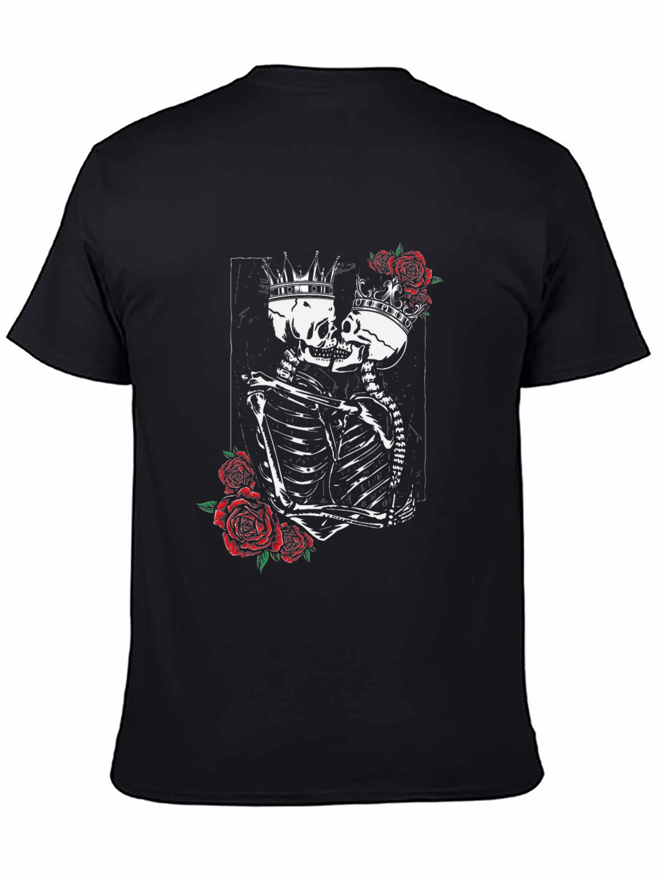 Skeleton King & Queen Rose Graphic T-Shirt