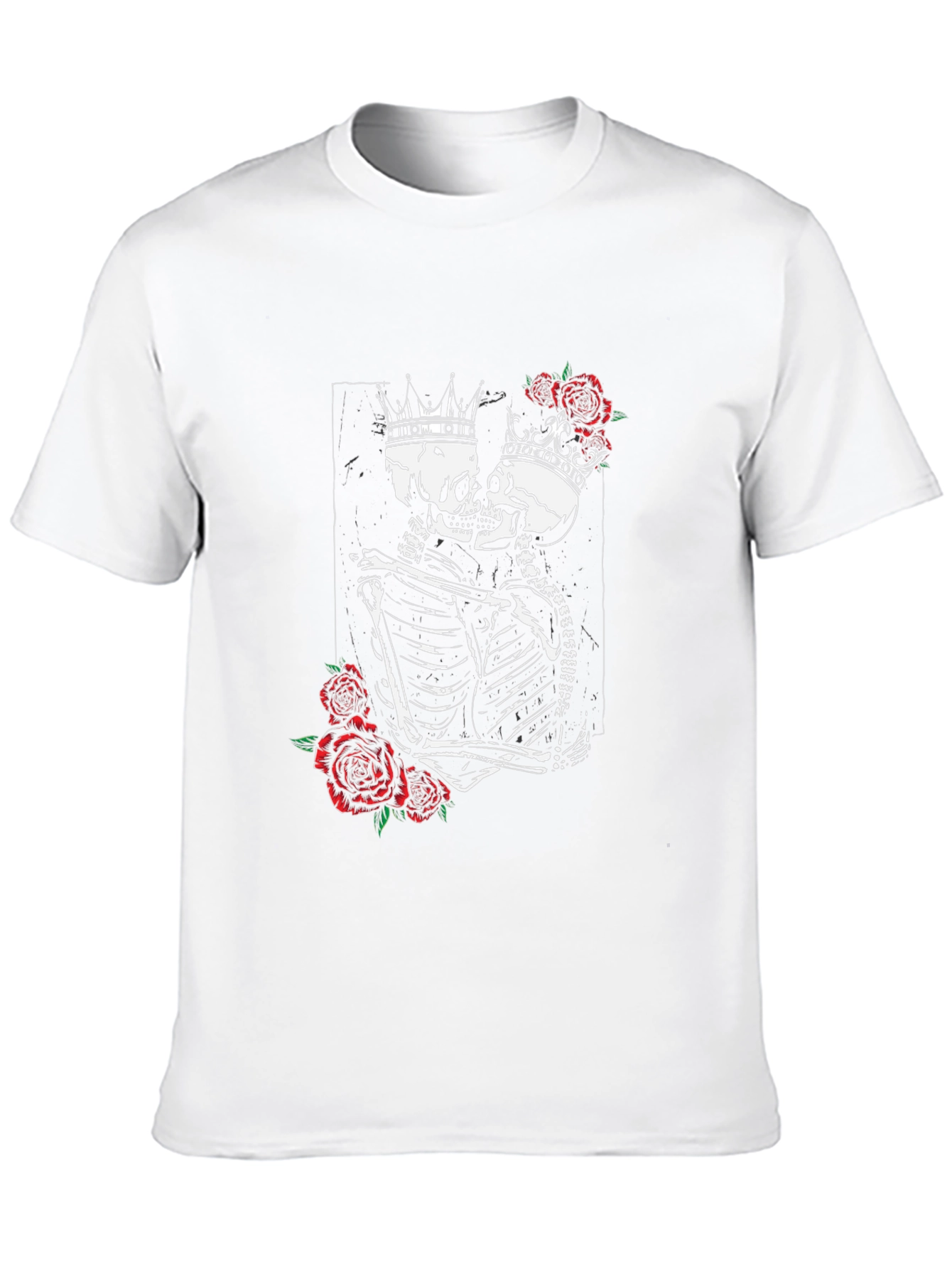 Skeleton King & Queen Rose Graphic T-Shirt
