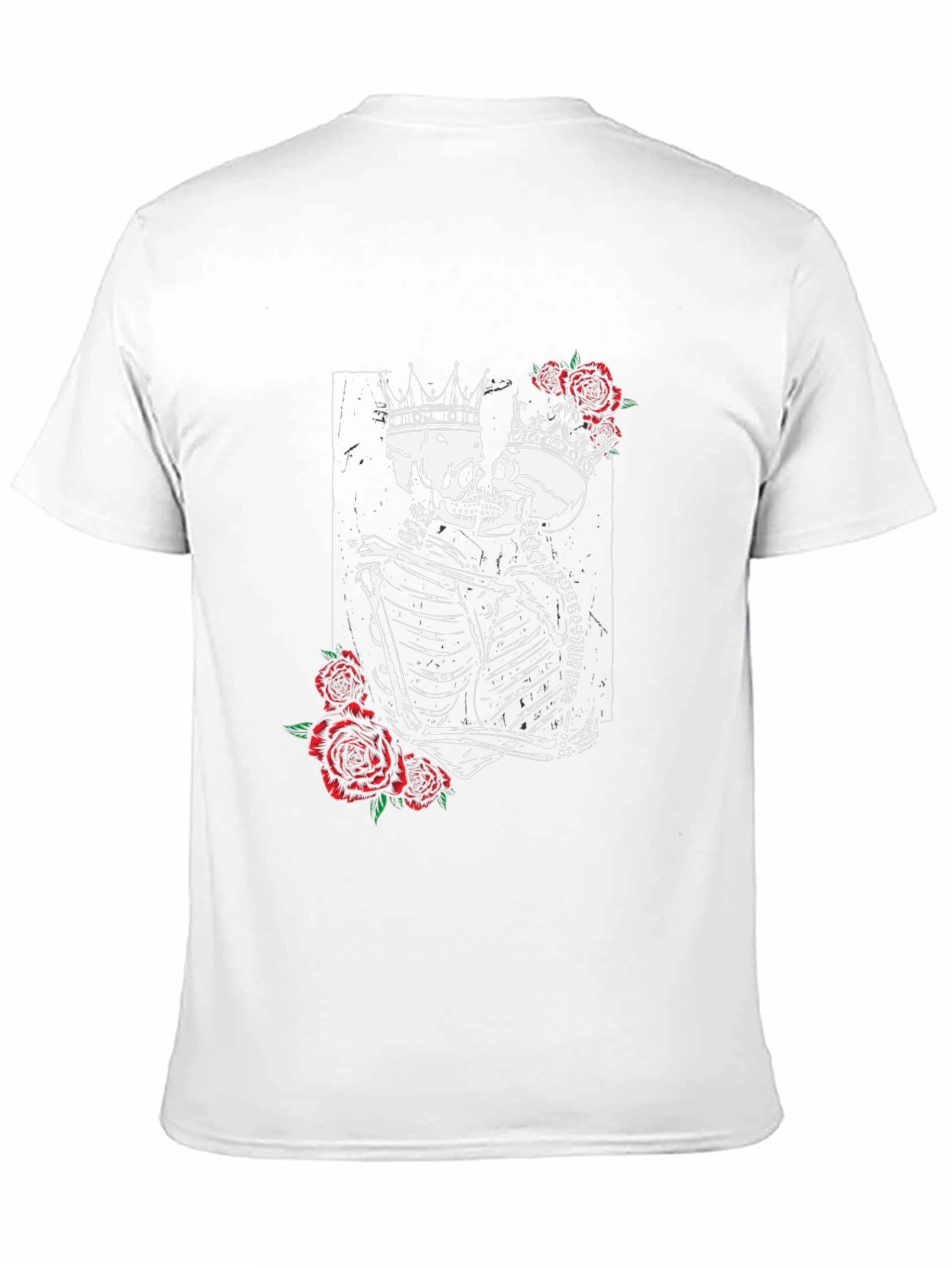 Skeleton King & Queen Rose Graphic T-Shirt