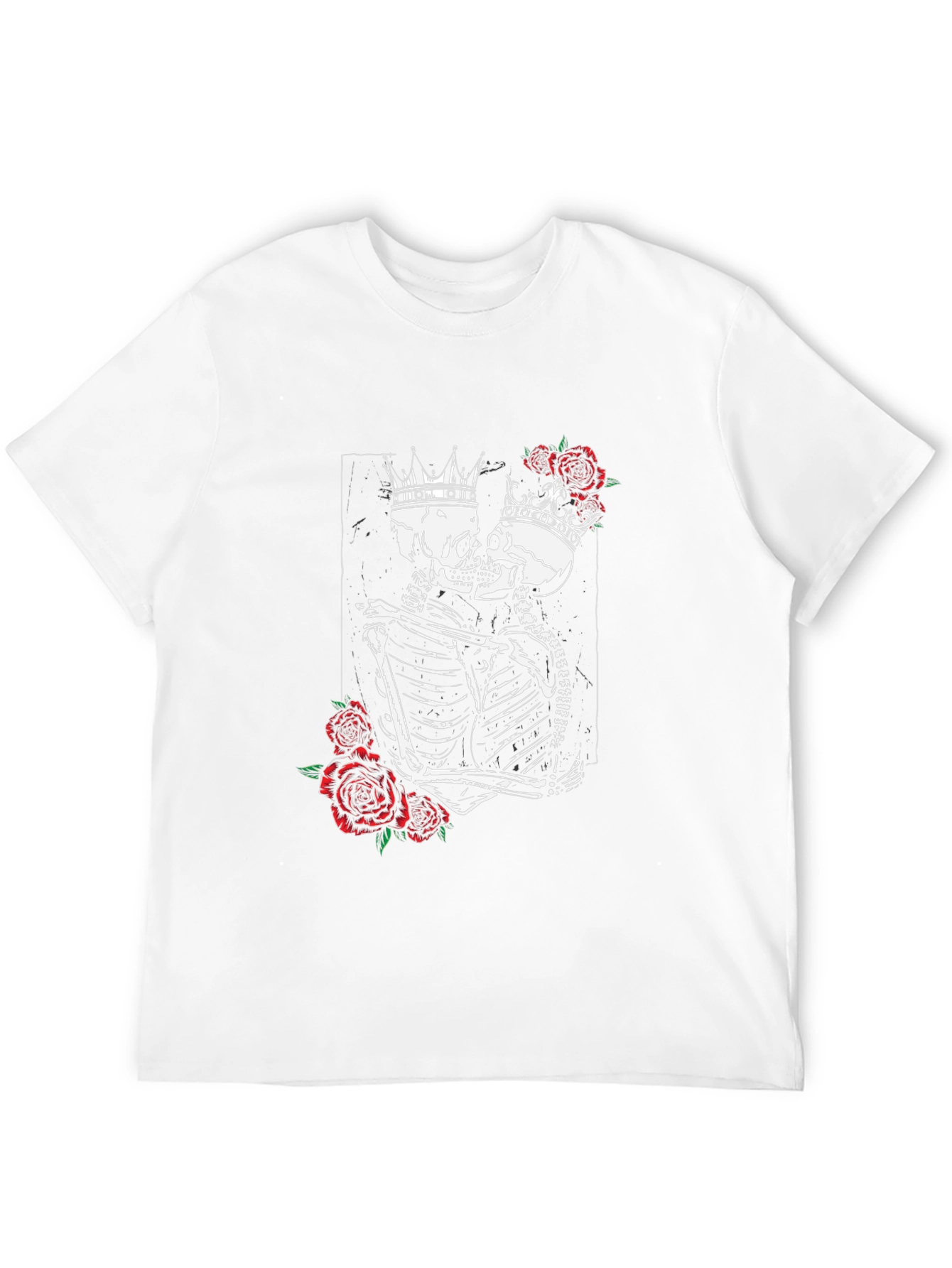 Skeleton King & Queen Rose Graphic T-Shirt