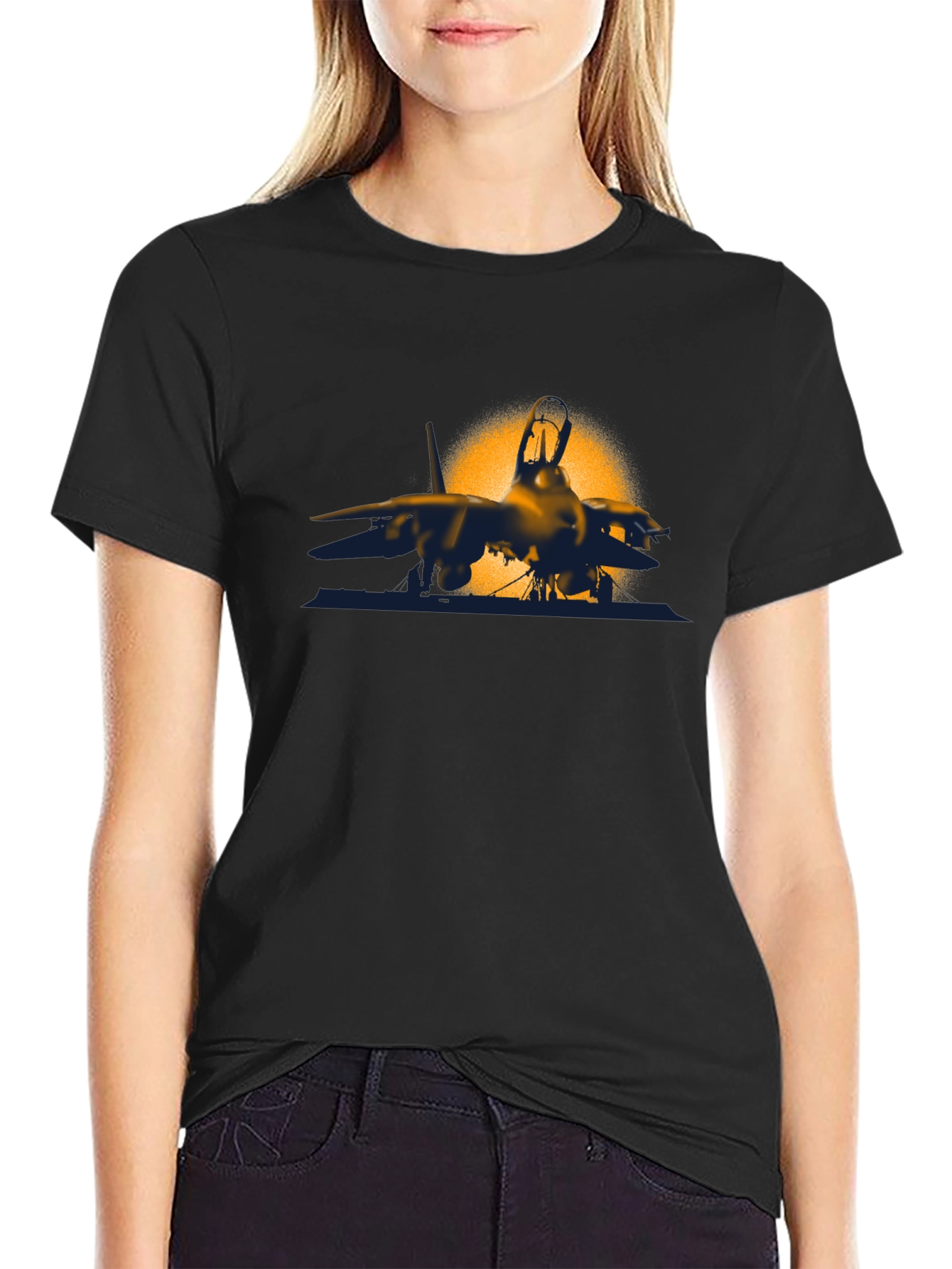 Jet Fighter Graphic T-Shirt - Premium Cotton Blend