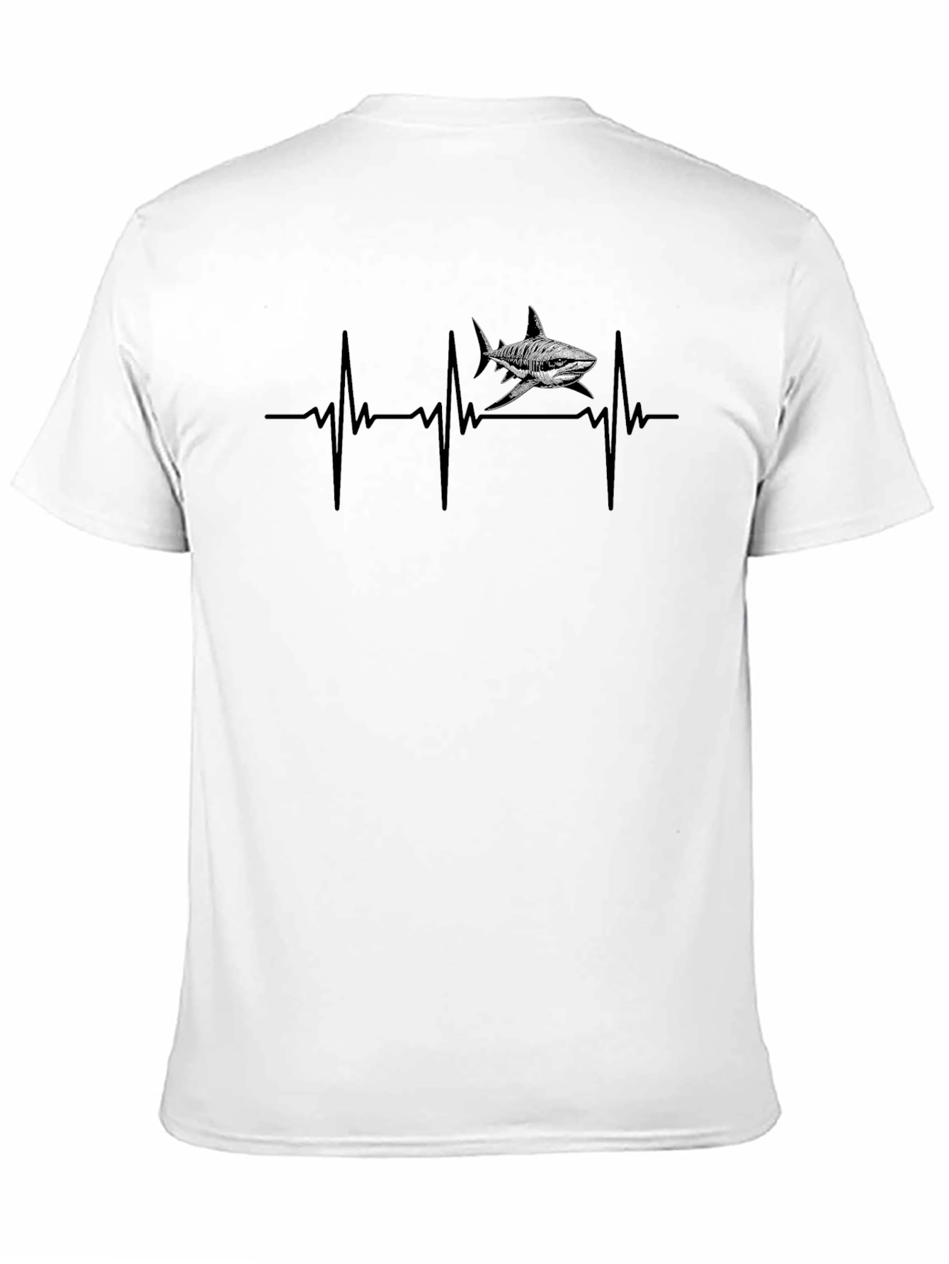 Shark Heartbeat T-Shirt - Black Cotton Tee